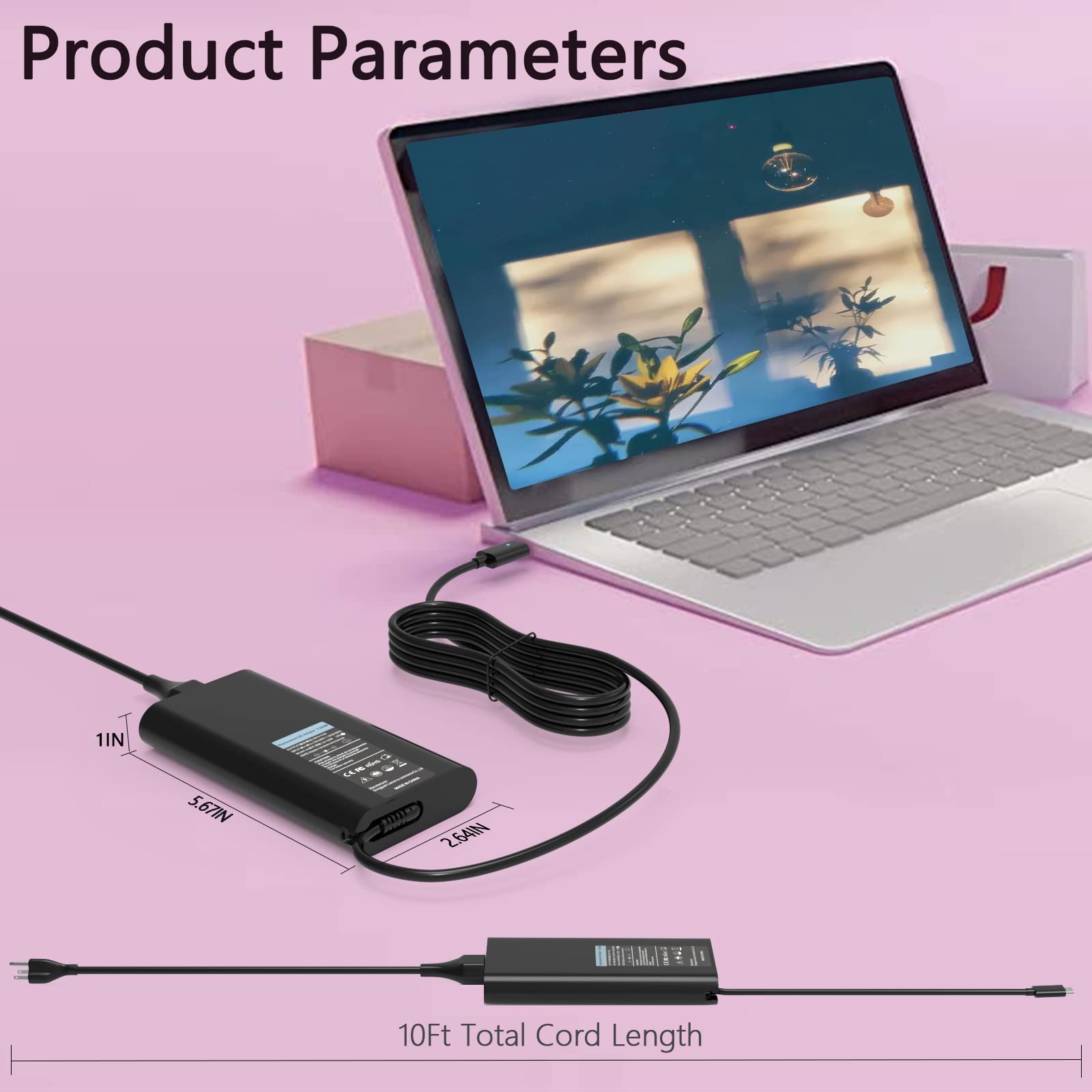 130W Usb C Laptop Charger For Dell Xps 15 9520 9510 9500 Xps 17 9720 9710 9700 Precision 5570 3571 5680 3590 5480 3551 3490 5530