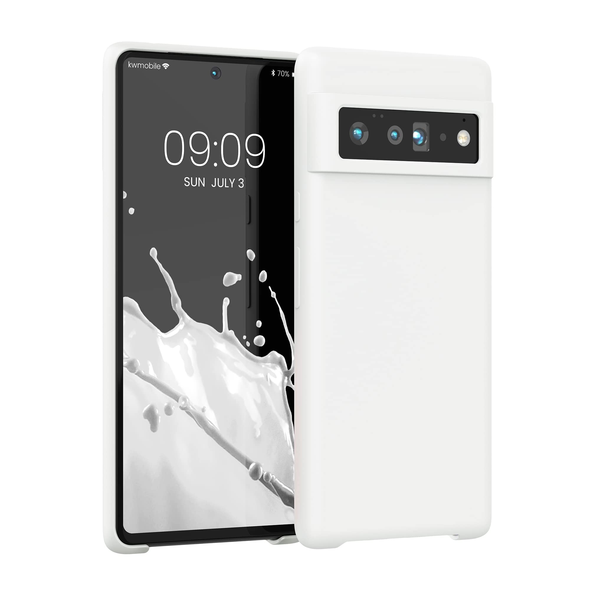 kwmobile Case Compatible with Google Pixel 6 Pro Case - TPU Silicone Phone Cover with Soft Finish - White Matte