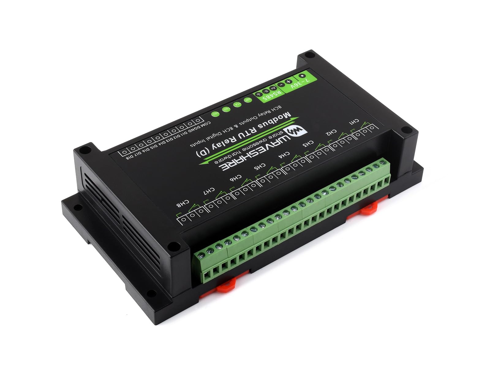 Waveshare Industrial Modbus Rtu 8 Ch Relay Module (D) With Digital Input And Rs485 Interface, Multi Isolation Protection Circuit