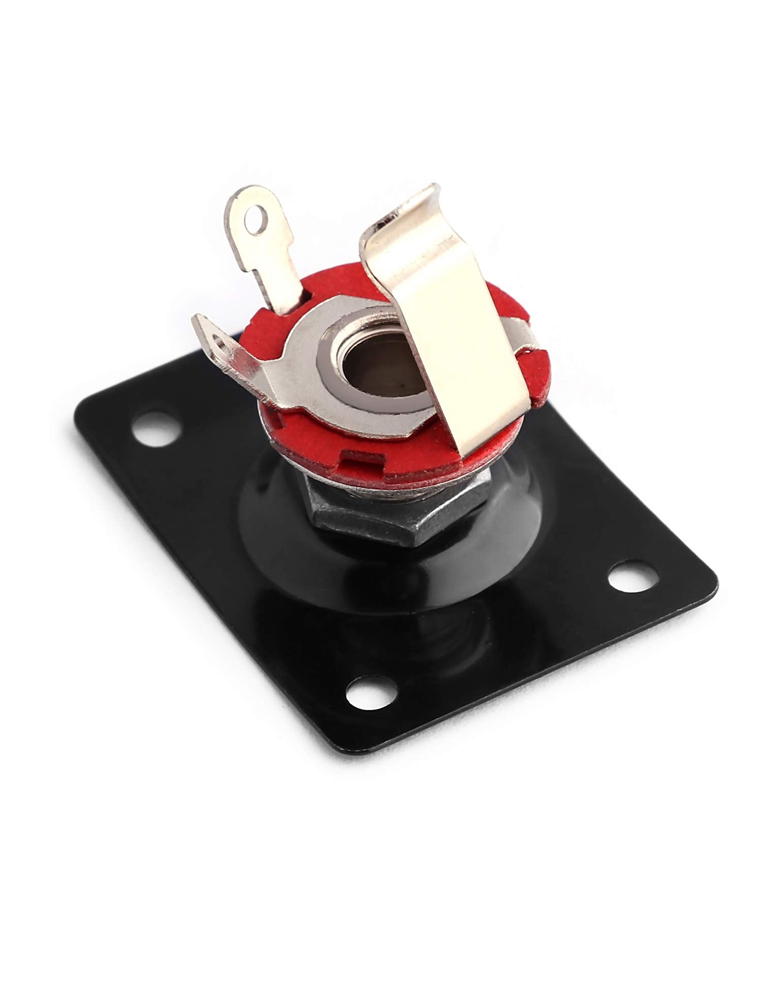 Metallor Output Input Jack Plate Socket For Tele Sg Style Electric Guitar Parts Replacement Black.