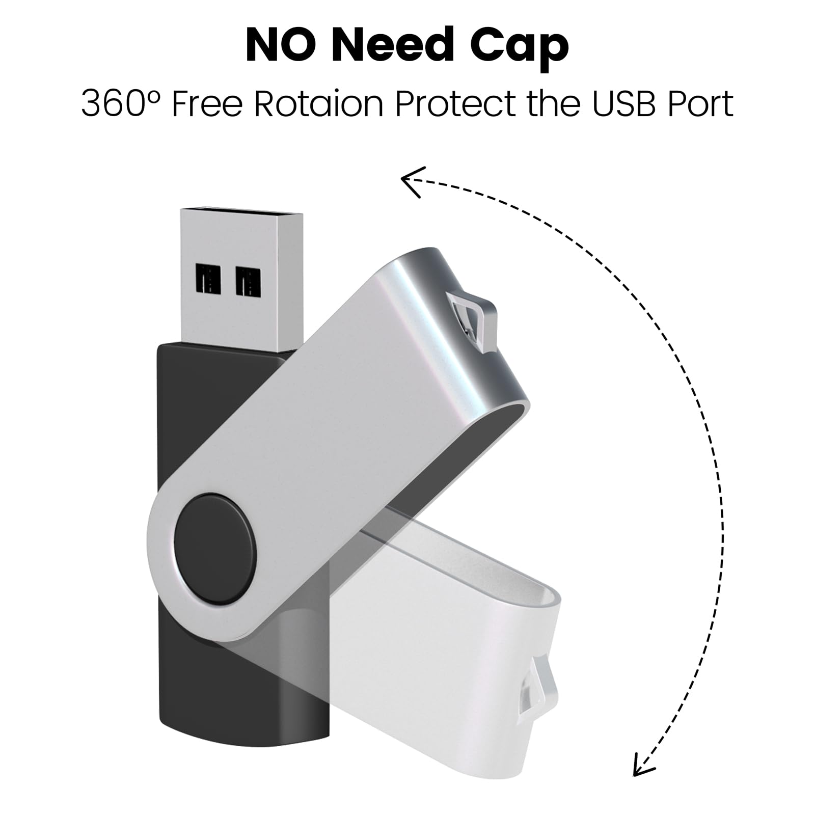 Aretop Usb 2.0 Flash Drive, Pack Of 20 2Gb Thumb Drives Bulk, Metal Memory Sticks, Portable Keychain Jump Drive Multipack For Date Storage (2G,Black 20Pack)