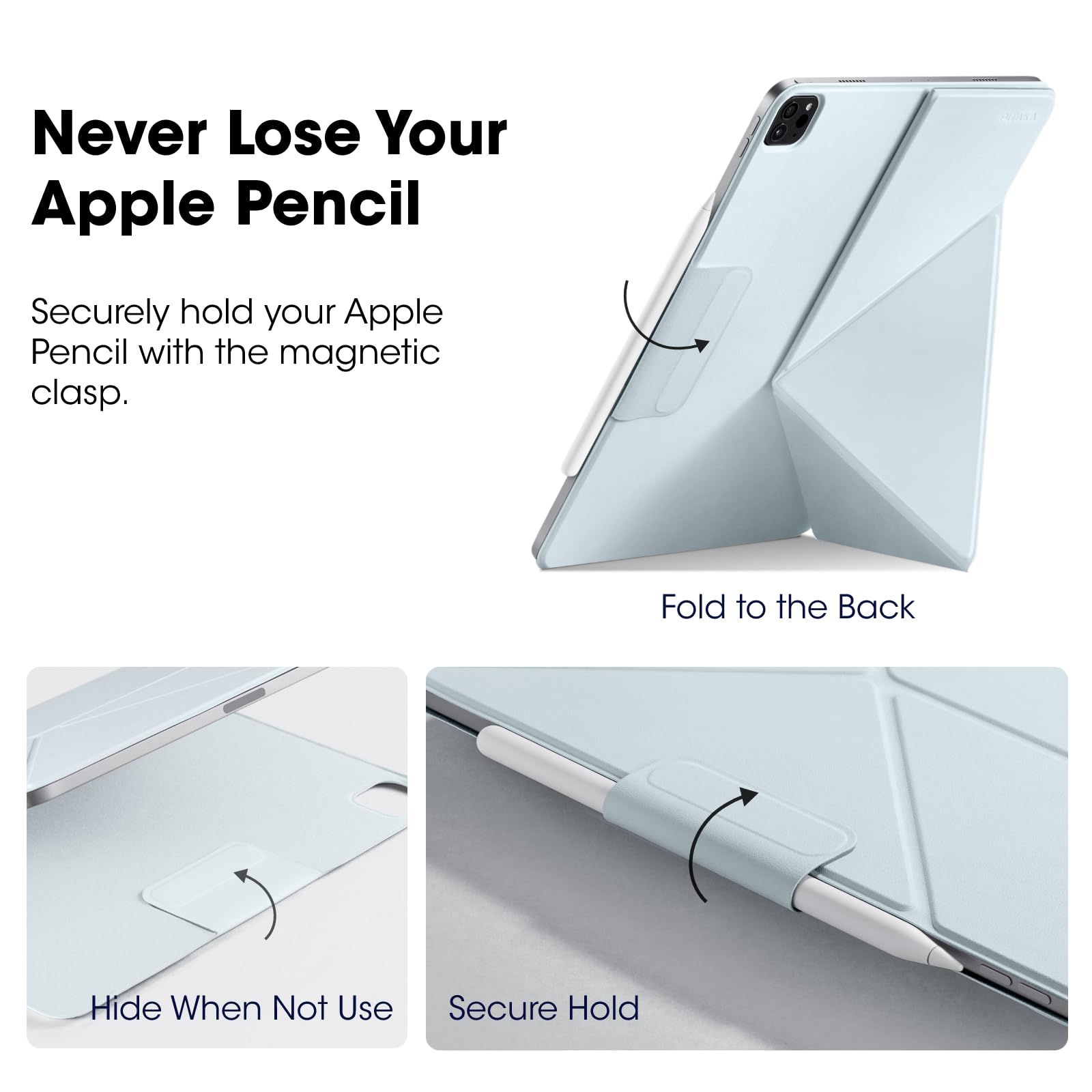 Pitaka Ipad Pro 11 Inch Case, Compatible With Ipad Air M2 11 Inch (6Th/5Th/4Th Gen) & 2022/2021/2020/2018 Ipad Pro 11 (1 4Th Gen), Portrait/Landscape Magnetic Case With 4 Standing Angles   Blue