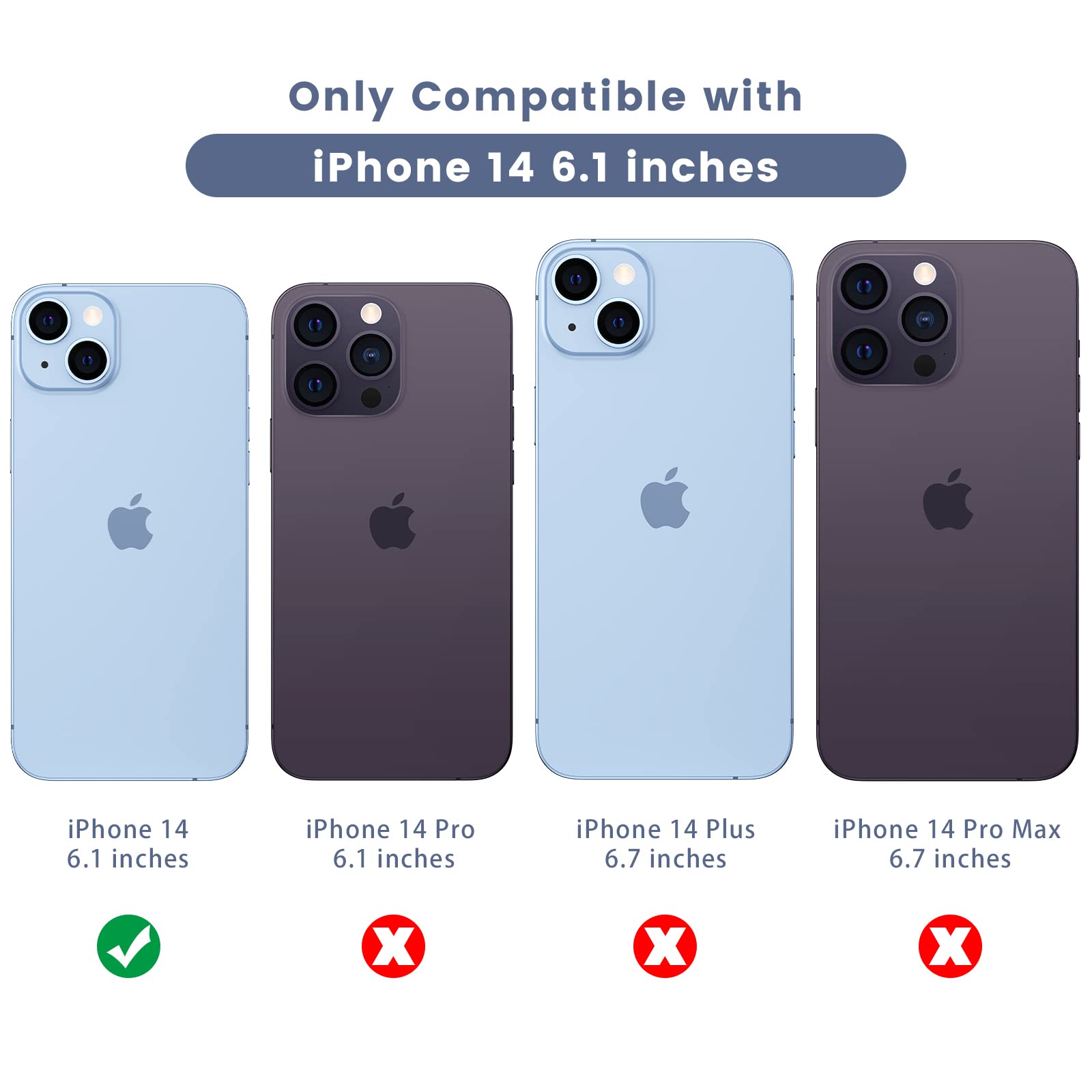 Maxdara [3 In 1 For Iphone 14 Case, Clear Case With Tempered Glass Screen Protector + Camera Lens Protector Drop Protection Case