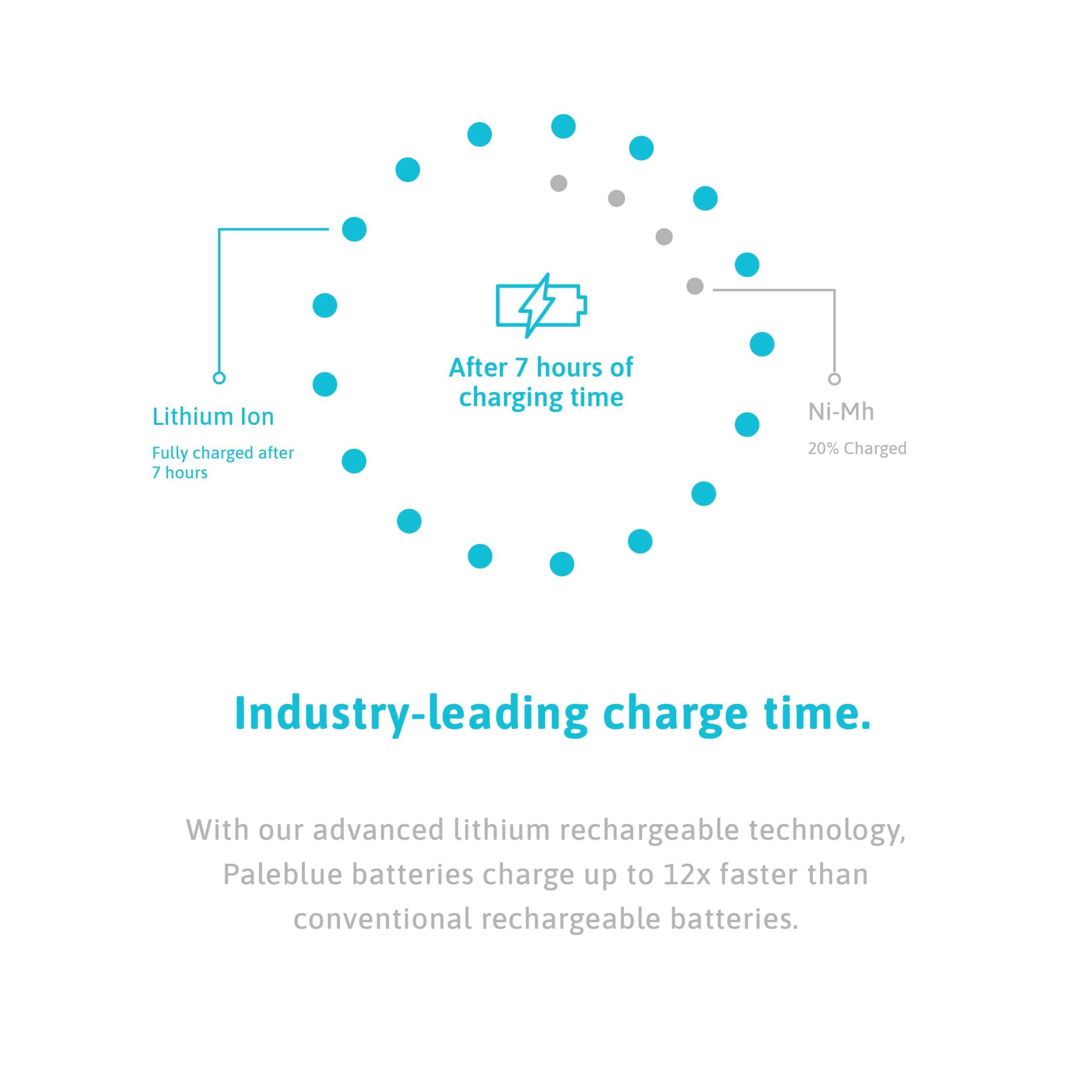 Rechargeable D Batteries With Usb Charger By Pale Blue, Lithium Ion 1.5V 5000 Mah, Charges Under 3.25 Hours, Over 1000 Cycles, 2