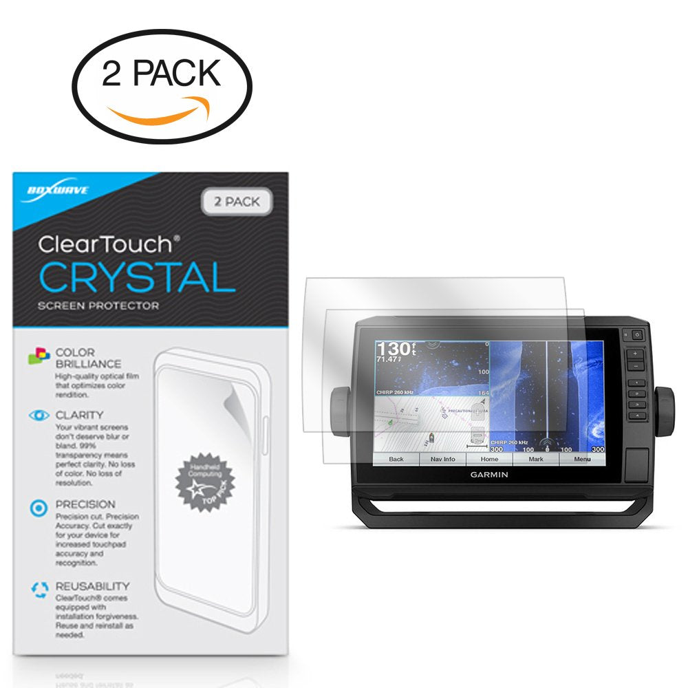 Boxwave Screen Protector Compatible With Garmin Echomap Plus 93Sv   Cleartouch Crystal (2 Pack), Hd Film Skin   Shields From Scr