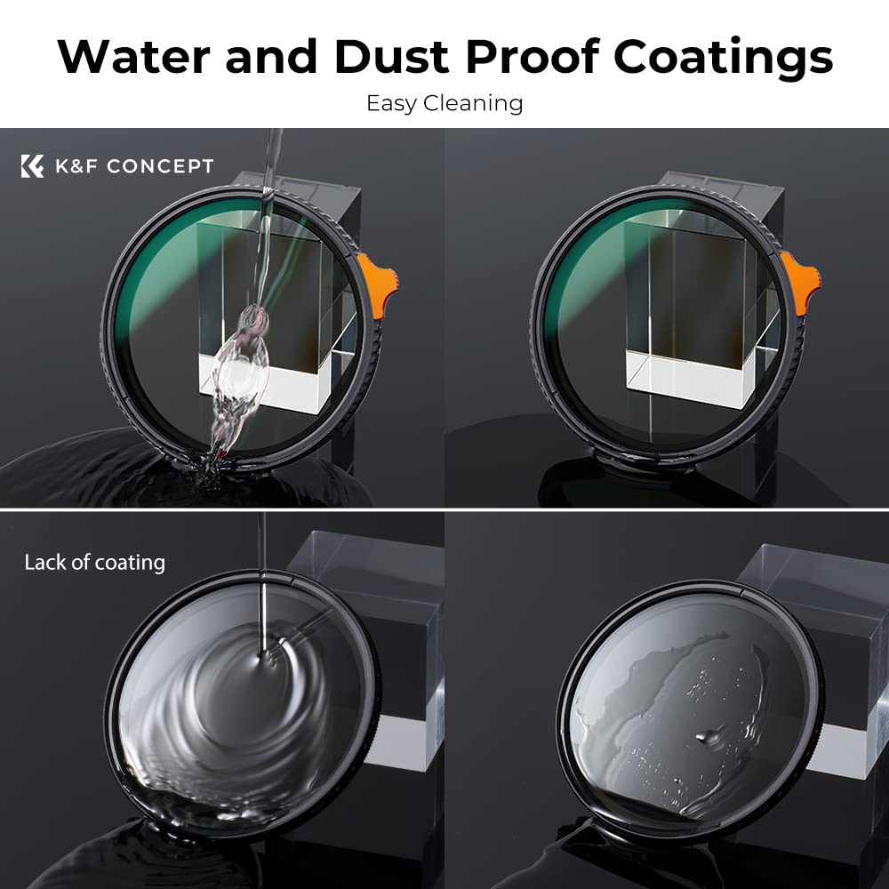 K&F Concept 82Mm Putter Variable Nd Filter Nd2 Nd400 (1 9 Stops) 28 Multi Layer Coatings Import Agc Glass Adjustable Neutral Density Filter For Camera Lens (Nano X Series)