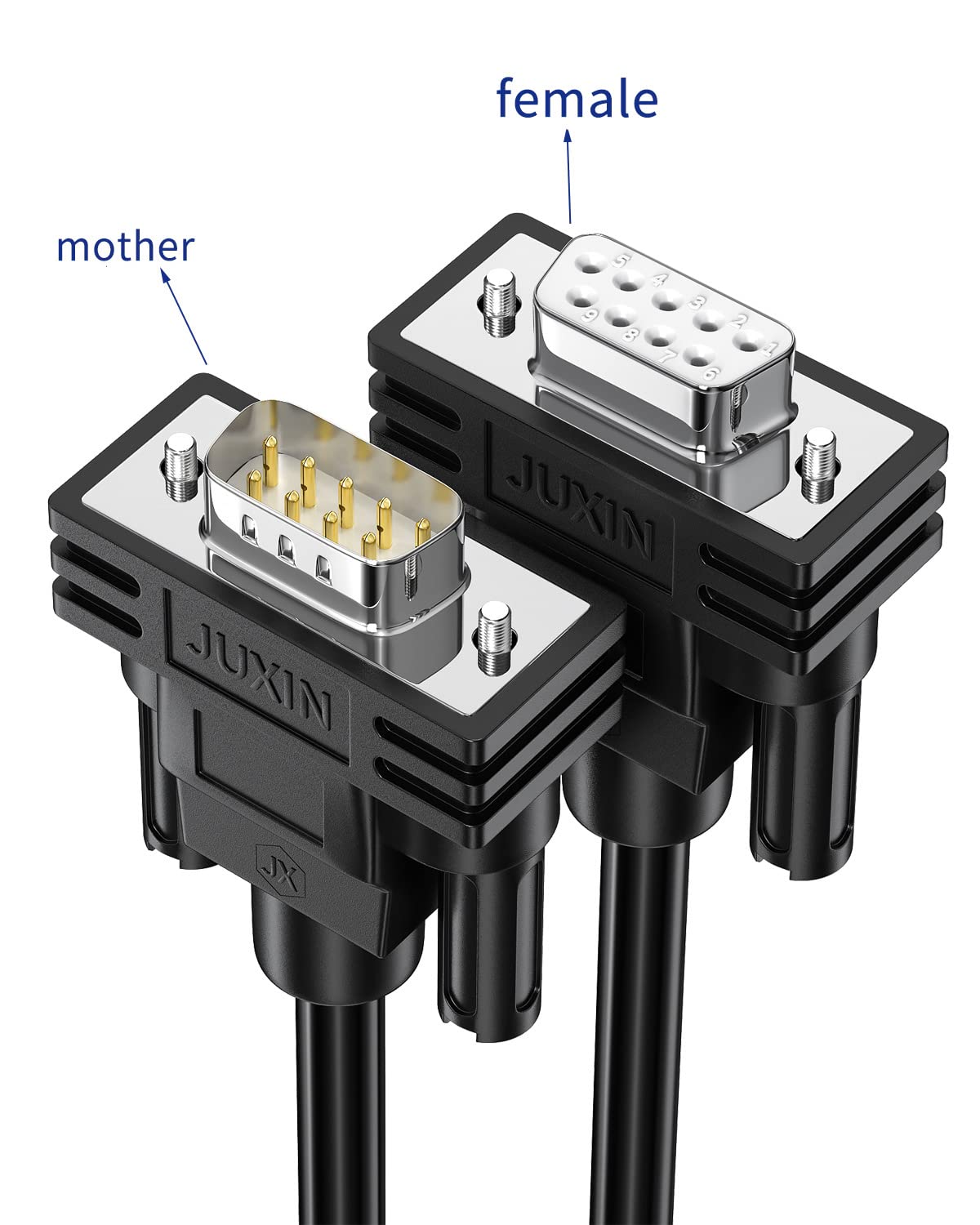 Juxinice Db9 Female Connector To Bare Wire End, D-Sub 9 Pin Rs232 Serial Extension Cable Double Shielde,Db9 To 9-Core Wires 3Ft