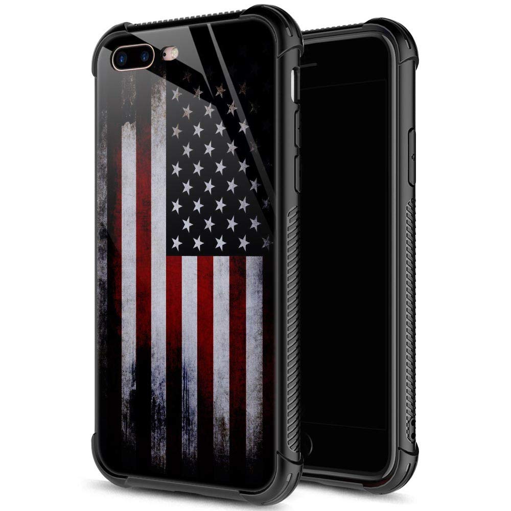 Iphone Se 2022Se 2020 Case,Tempered Glass Iphone 8 Case For Boys Men,Red Old Flag Iphone 7 Cases Shockproof Anti Scratch Case Fo