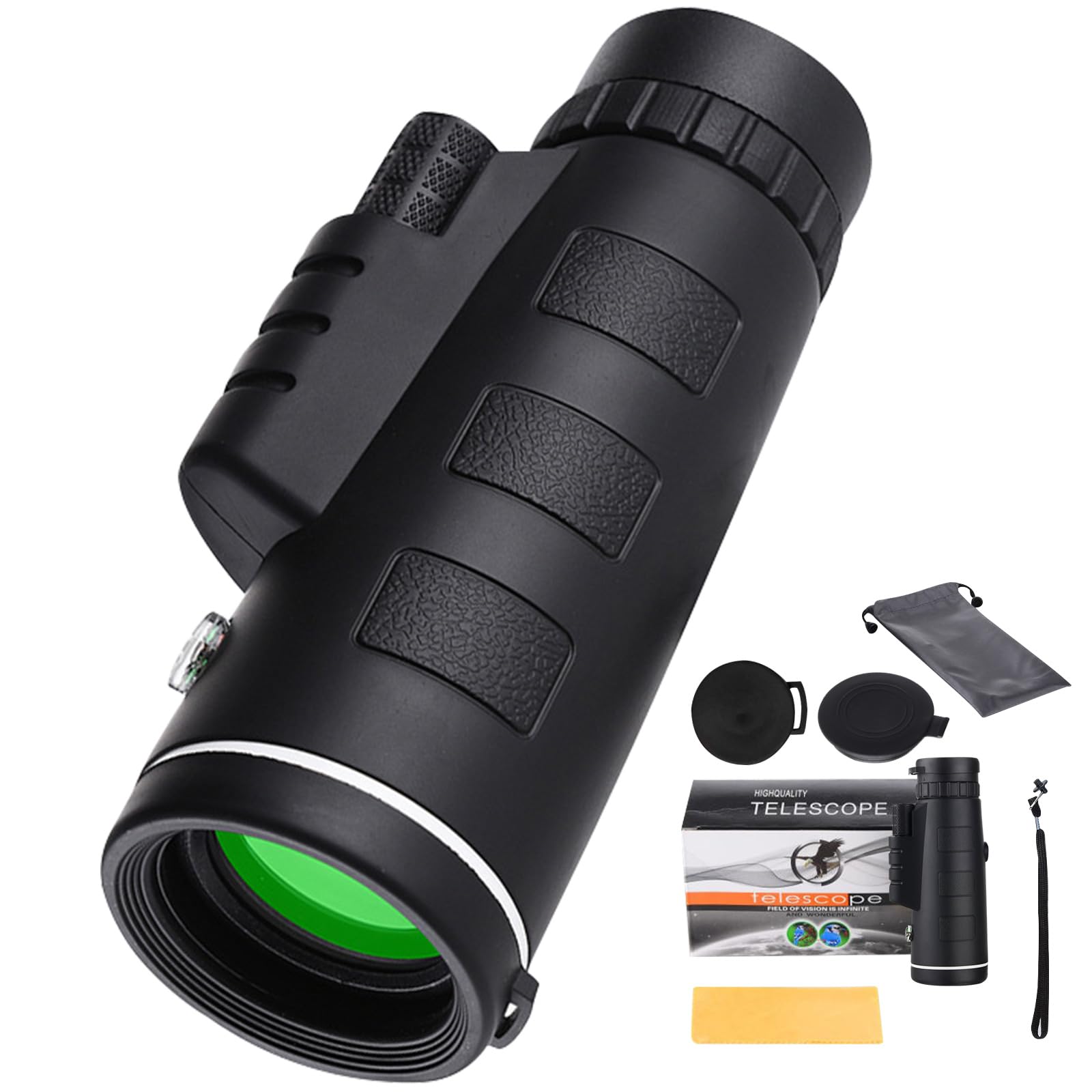 Lizbin 40X60 Monocular Telescope, Small Monoculars For Adults High Powered, Night Vision Monocular Telescope For Smartphone, Hig