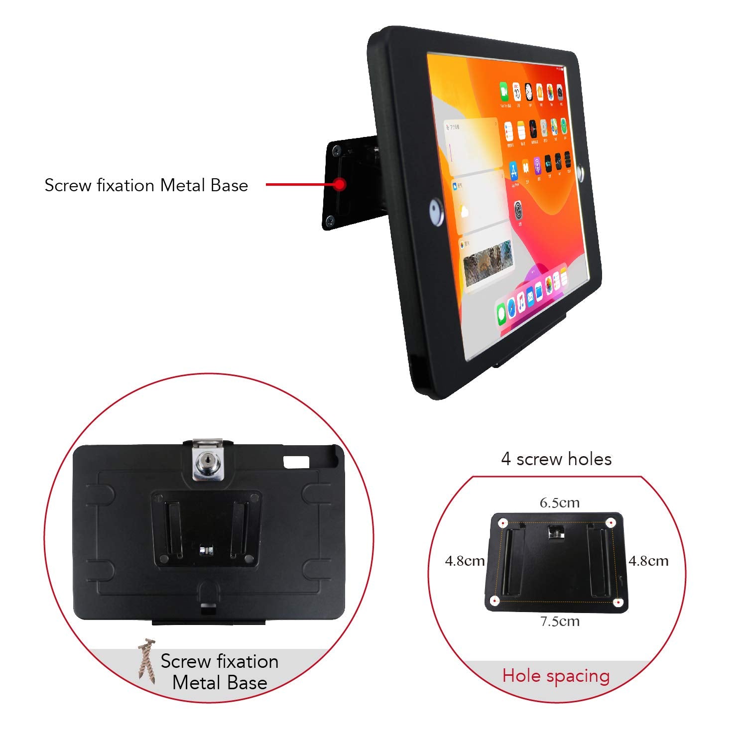 Westruggle Tablet On Wall Mount Bracket For Ipad 10.2 Inch (9Th,8Th,7Th Gen.),With Anti Theft Security Lock And Key, Rotate Desi