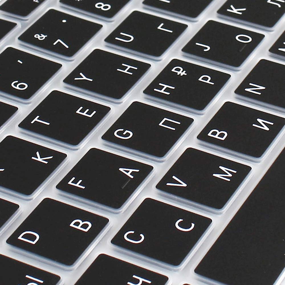 Proelife Russian Ultra Thin Silicone Keyboard Cover Skin For 2021 2020 Macbook Air 13 Inch Model A2179 And A2337 Apple M1 Chip (