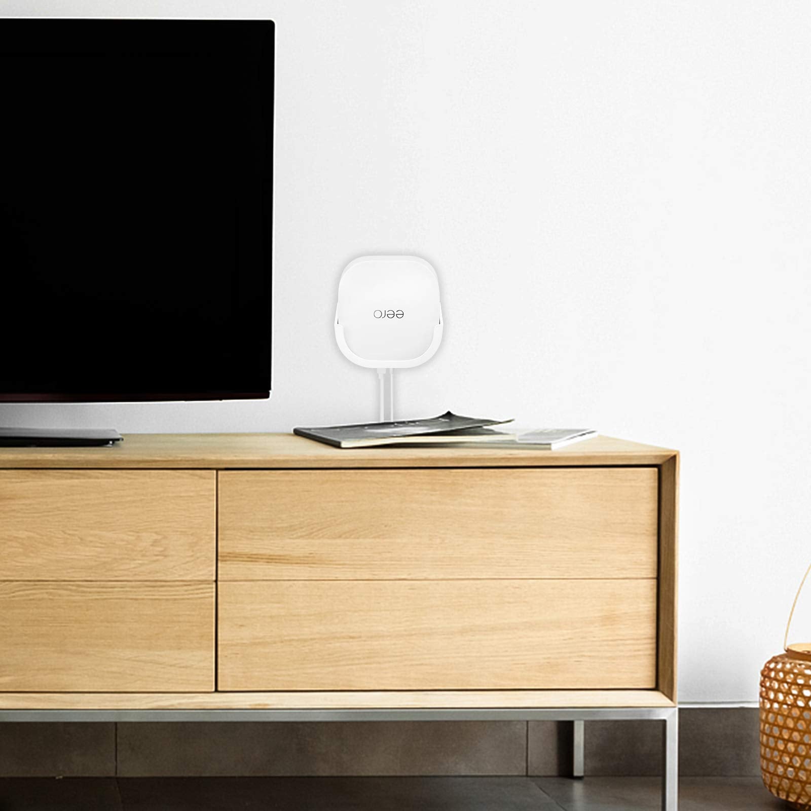 Holaca Screwless Wall Mount For Eero 6 Dual Band Mesh Wi Fi 6 Router Holder, No Tools Required, Easy To Install, No Drilling, St