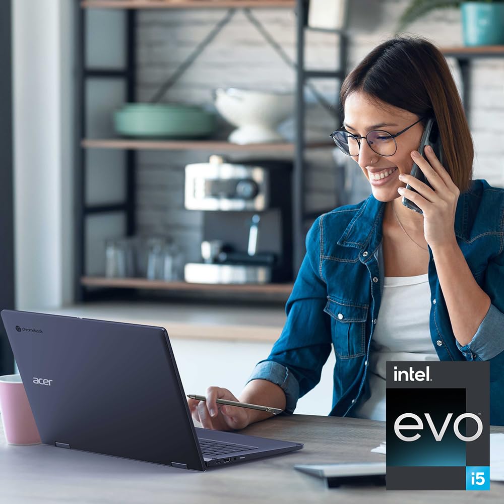 Acer Chromebook Spin 714 Cp714-1Wn-53M9 Laptop | Intel Evo | Intel Core I5-1235U | 14 1920X1200 Ips Touch Display | 8Gb Lpddr4X