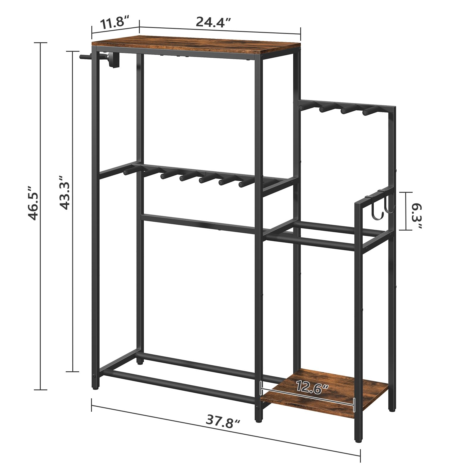 Mahancris Guitar Stand, Multi-Guitar Rack, For Acoustic, Electric Guitar, Bass, Ukulele, Banjo, For 6 - 7 Guitars, Guitar Amp St