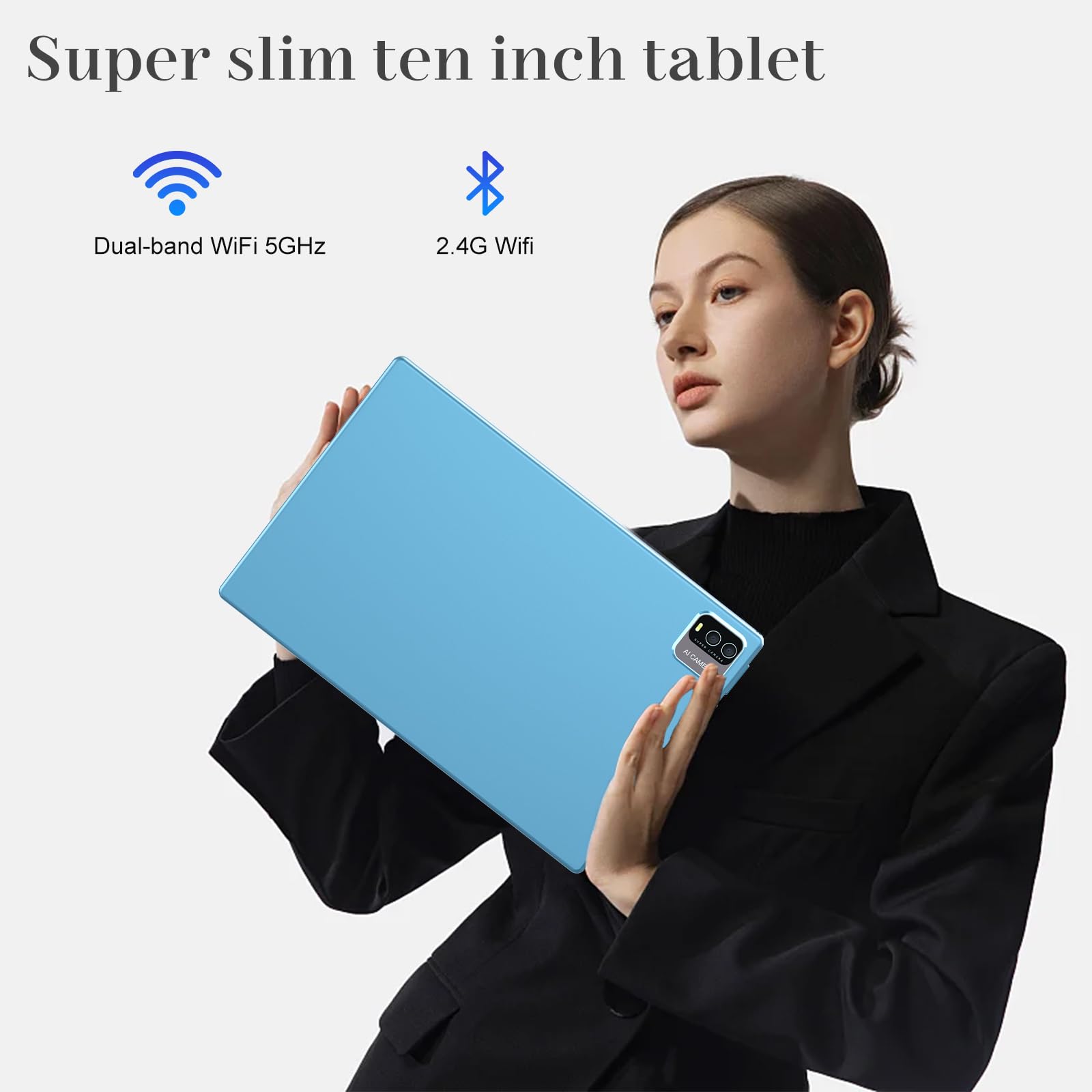 10 Inch Android 13 Tablet With Keyboard, 10Gb Ram+64Gb Rom+512Gb Expand Tablet, 1.8Ghz Quad Core Processor, 2024 Newest 2 In 1 T