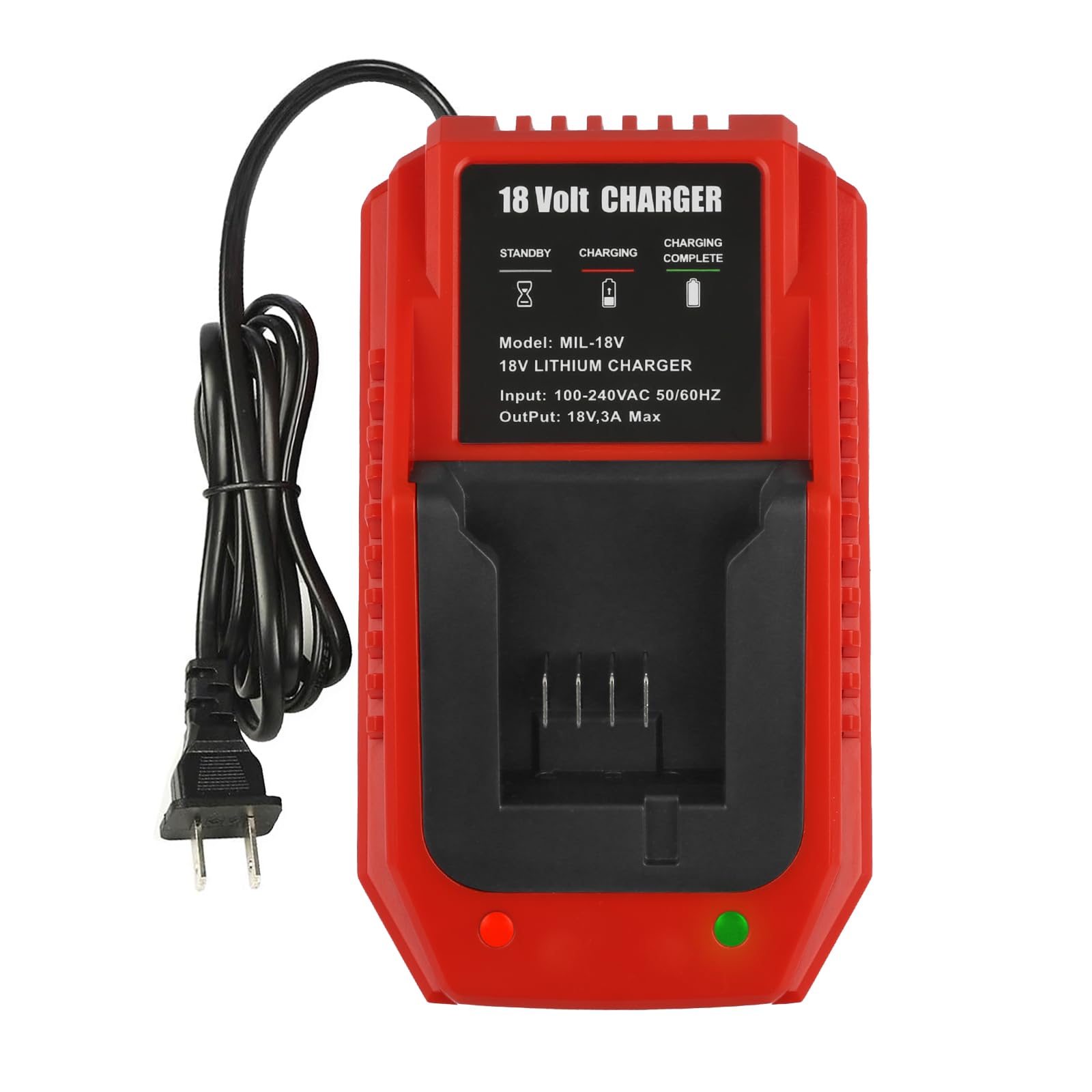 Powilling 18V Rapid Battery Charger Station for 48-11-1850 18V Charger Compatible with Milwaukee 18 Volt Lithium Battery(Not Mad