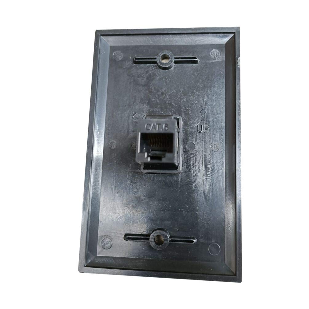 Bupldet 1 Port Ethernet Wall Plate Black   Single Gang Cat6 Rj45 Ethernet Cable Wall Plate Female To Female Cover Plate (2 Pack)