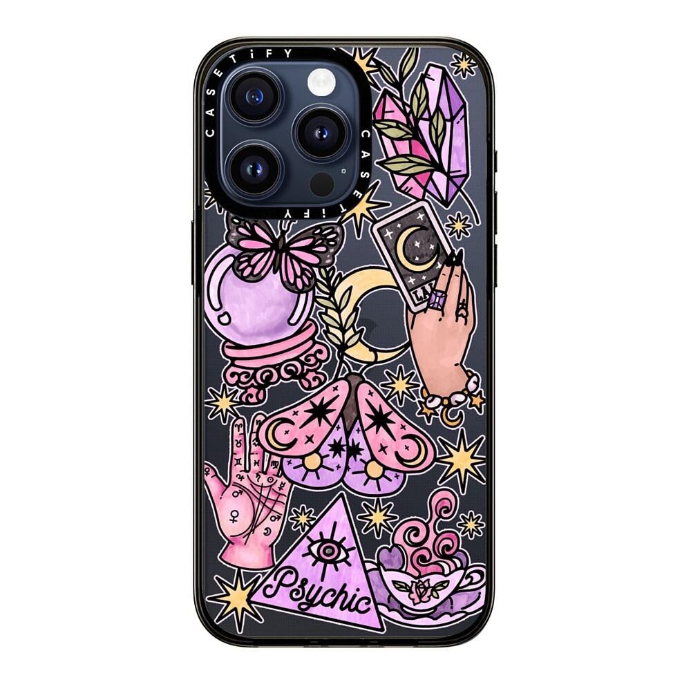 Casetify Compact Case For Iphone 15 Pro Max [2X Military Grade Drop Tested / 4Ft Drop Protection]   Whimsical Witch   Clear Blac