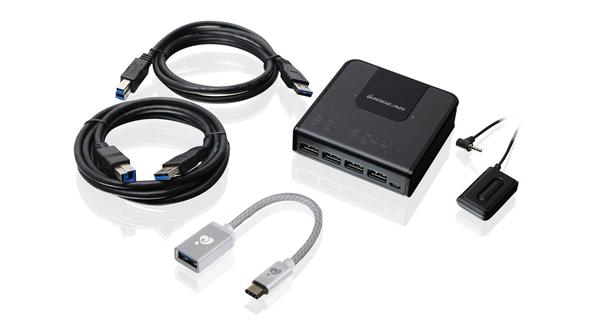 Iogear 4X2 Usb 3.0 Peripheral Sharing Switch With Usb C Adapter, Gus432Ca1Kit