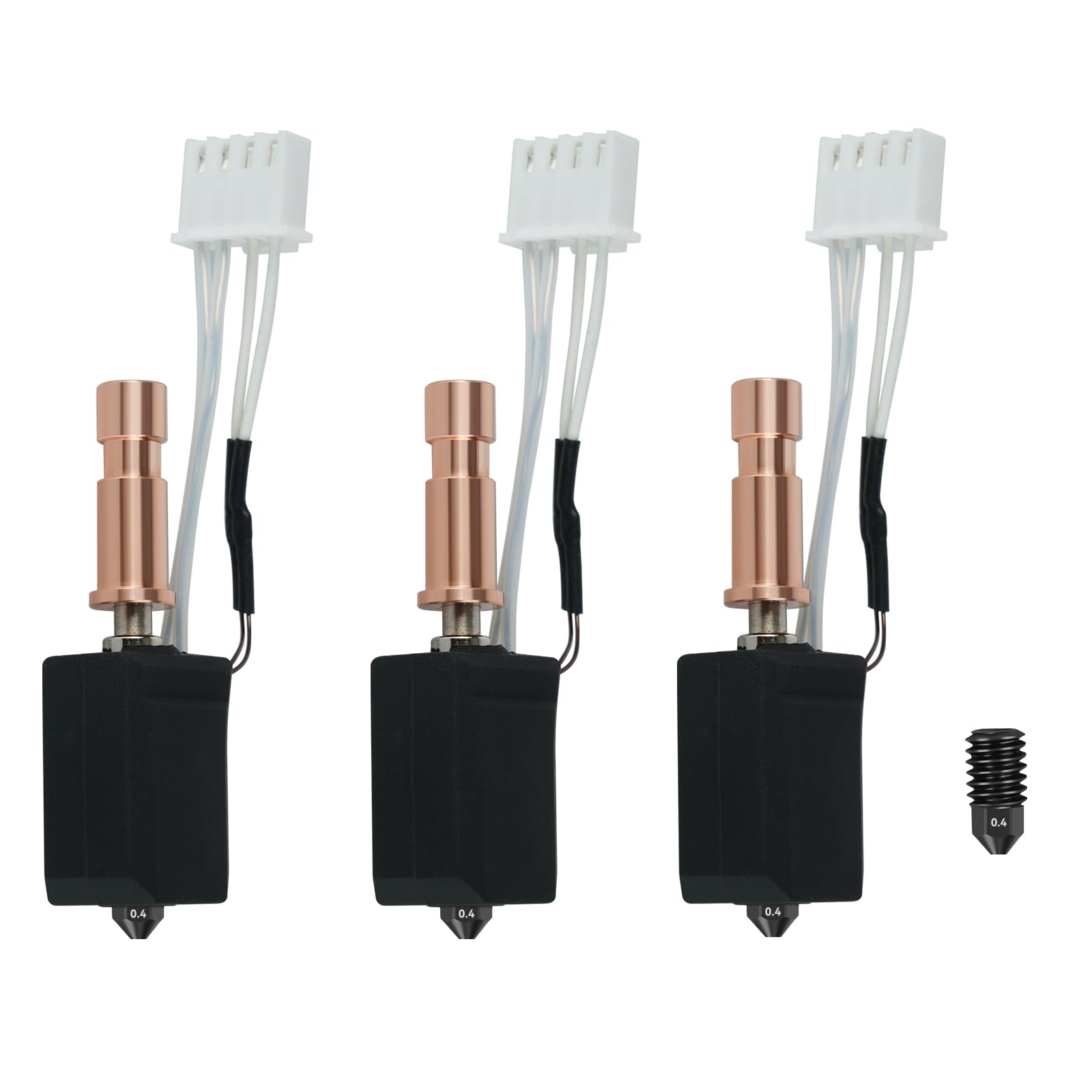 Bamboosegd Kobra S1 Ceramic Hotend 3Pcs 0.4Mm Hardened For Anycubic Kobra S1 Hotend For Kobra S1 Combo Head S1C 3D Printer 24V 4