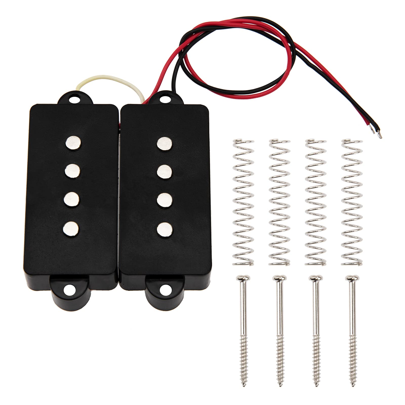 2Pcs Yootones Bass Open Pickups Humbucker Pickup Compatible With 4 String P Bass Replacement (Black)