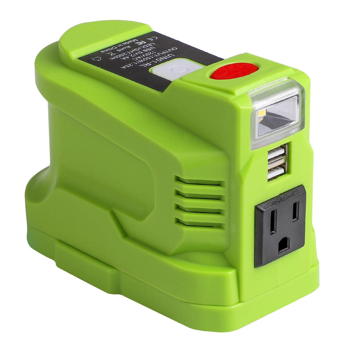 Btrui For Ryobi Powered Inverter Generator 150 Watt For Ryobi 18V Battery, To 110V/120V Ac Output, Portable Power Source Usb Cha