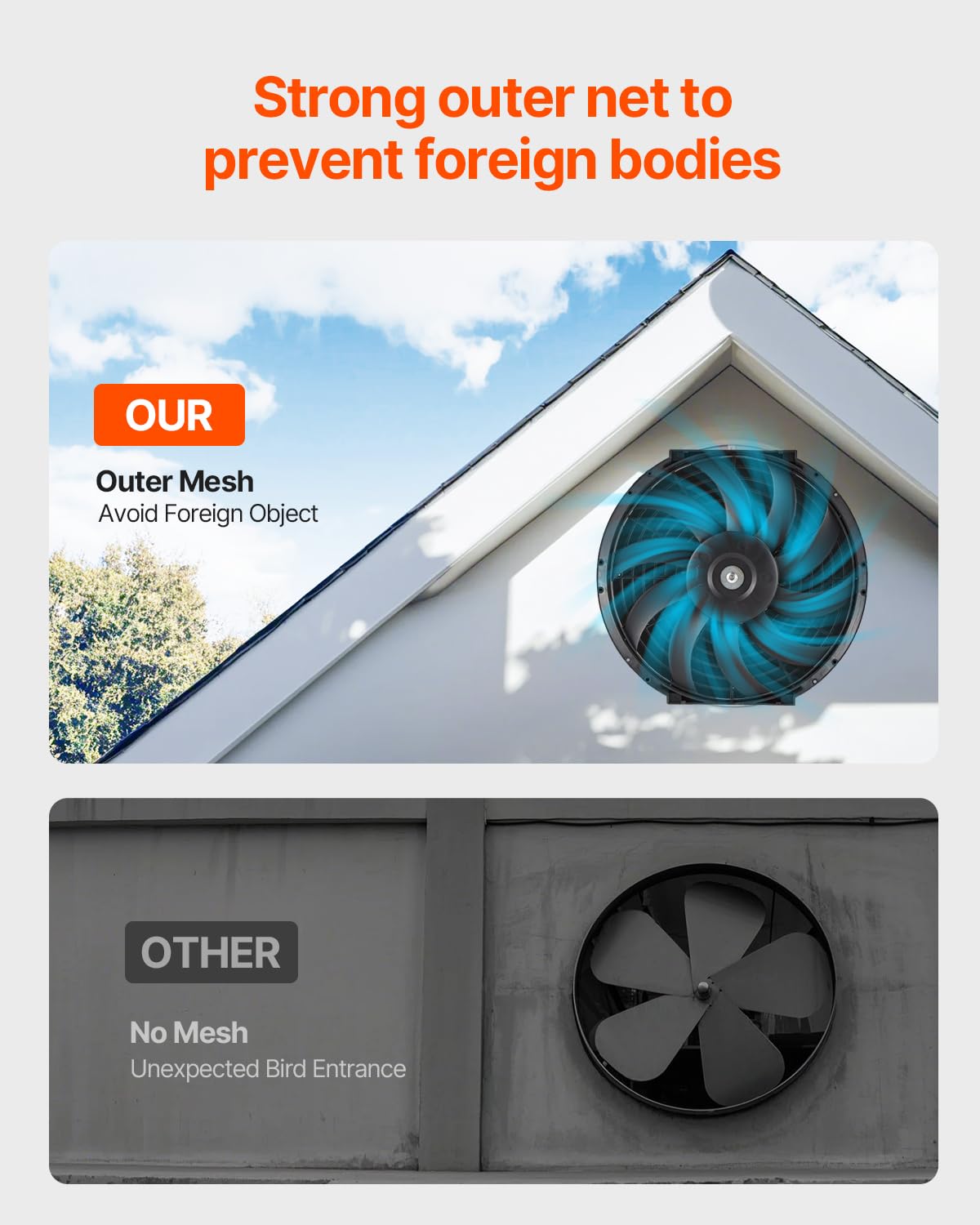 Vevor Gable Mount Fan, 12 Inch Solar Power Attic Exhaust Fan With Adjustable Thermostat & Outer Mesh, 1300 Cfm House Ventilator