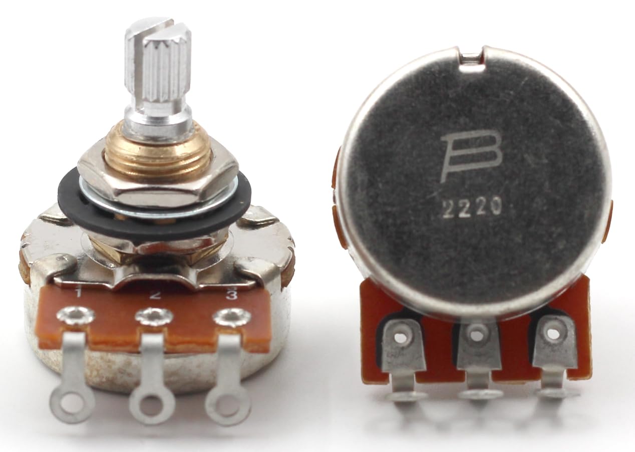 (4X) Bourns 500K Short Split Shaft Audio Potentiometers + (2X) .022Uf Orange Drop Capacitors   For Electric Guitar
