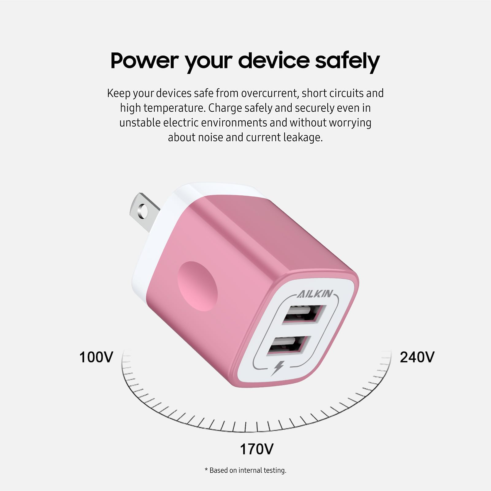Usb Wall Charger, Charger Block, Ailkin 2.1A Multiport Fast Charge Power Brick Cube For Ipad, Iphone, Ipod, Samsung Galaxy, Moto