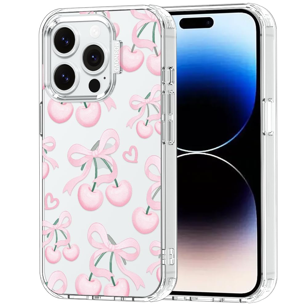 MOSNOVO for iPhone 14 Pro Case, Shockproof Military-Grade Protection 6.6ft Drop Tested, Clear Phone Case for iPhone 14 Pro, Pink