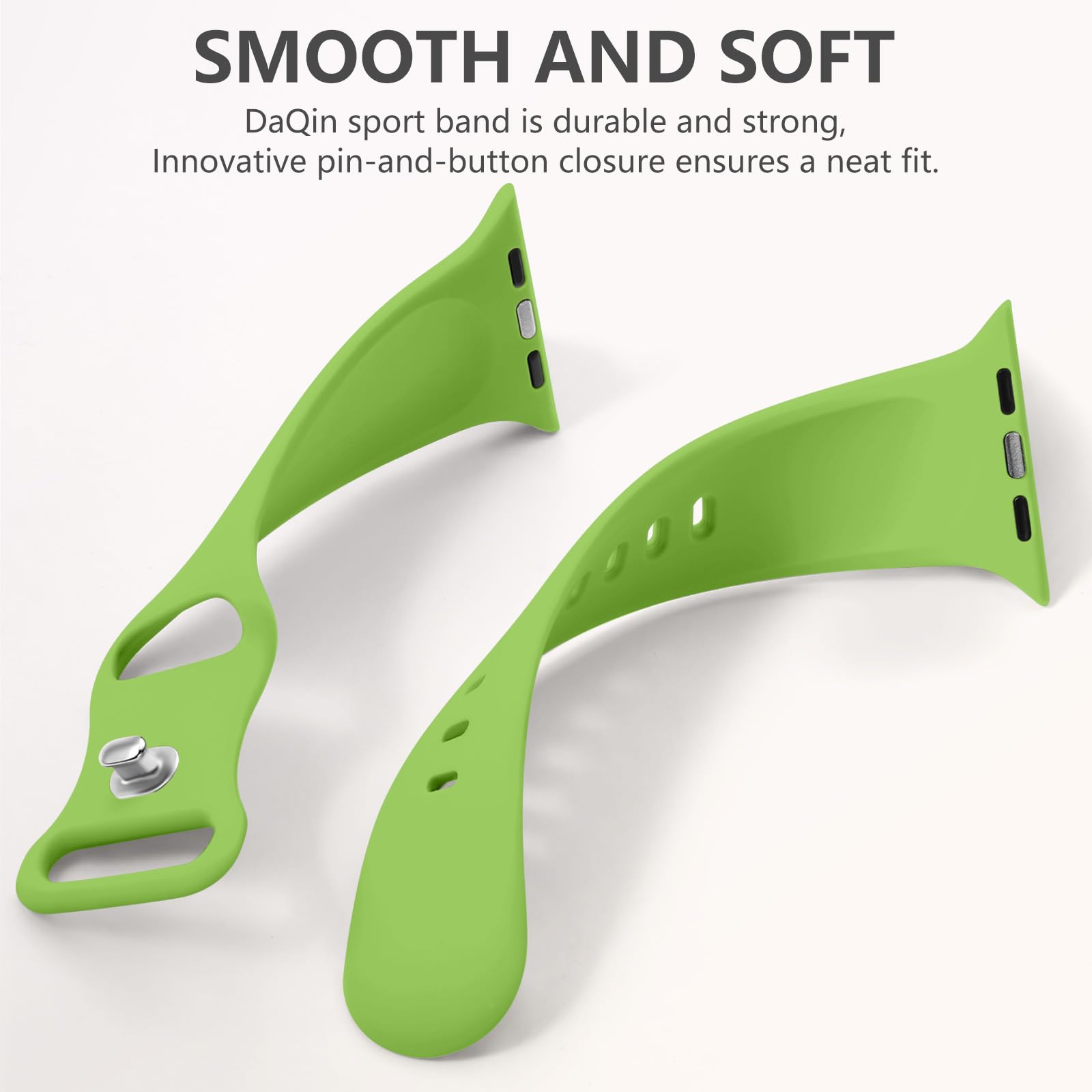 Daqin Sport Band Compatible With Apple Watch Band 44Mm 45Mm 46Mm 42Mm 49Mm Women Men, Soft Silicone Waterproof Replacement Strap