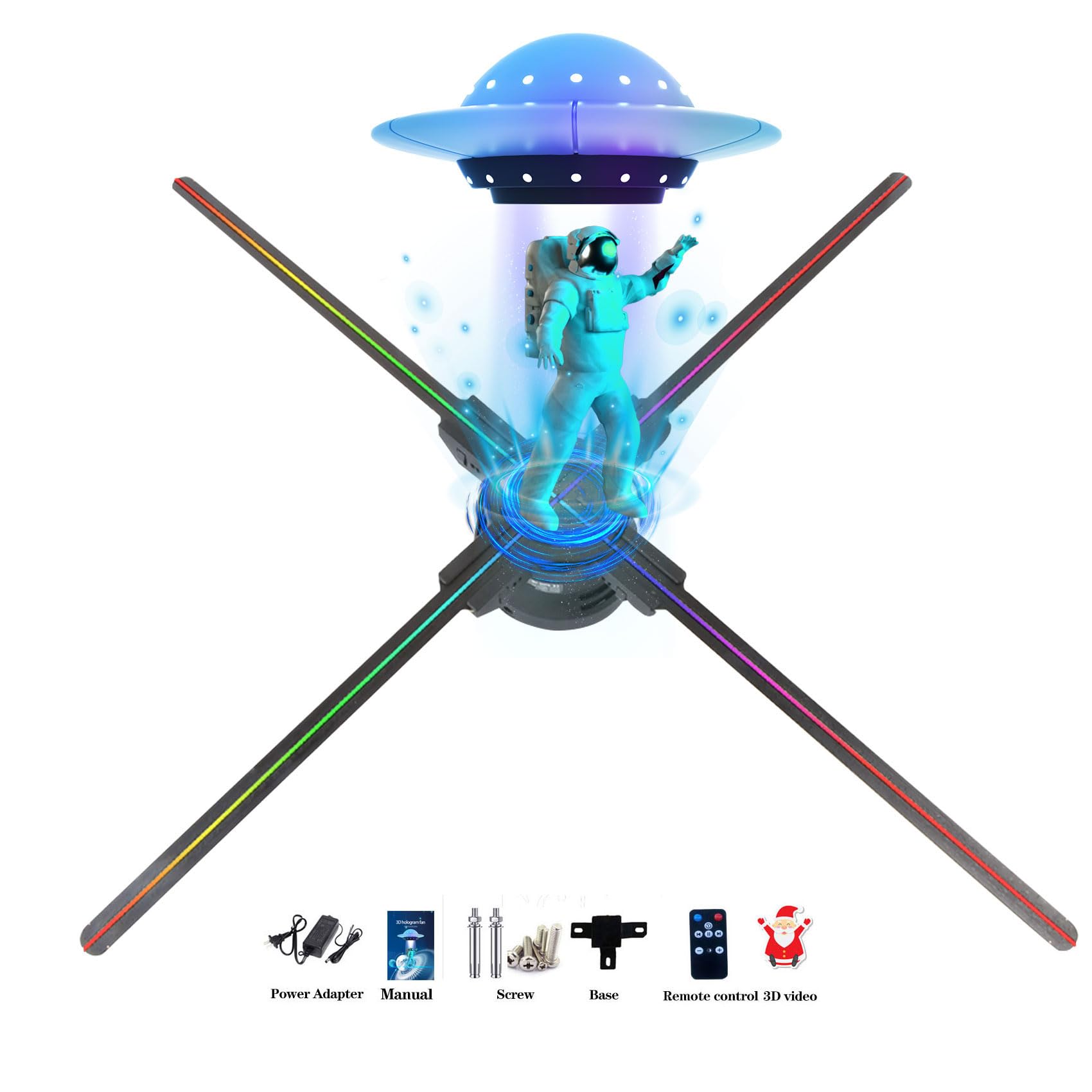 3D Hologram Fan,70Cm Hologram Fan Projector Wifi And Bluetooth And Remote With 700 Library Video,Animated Holographic Projector 
