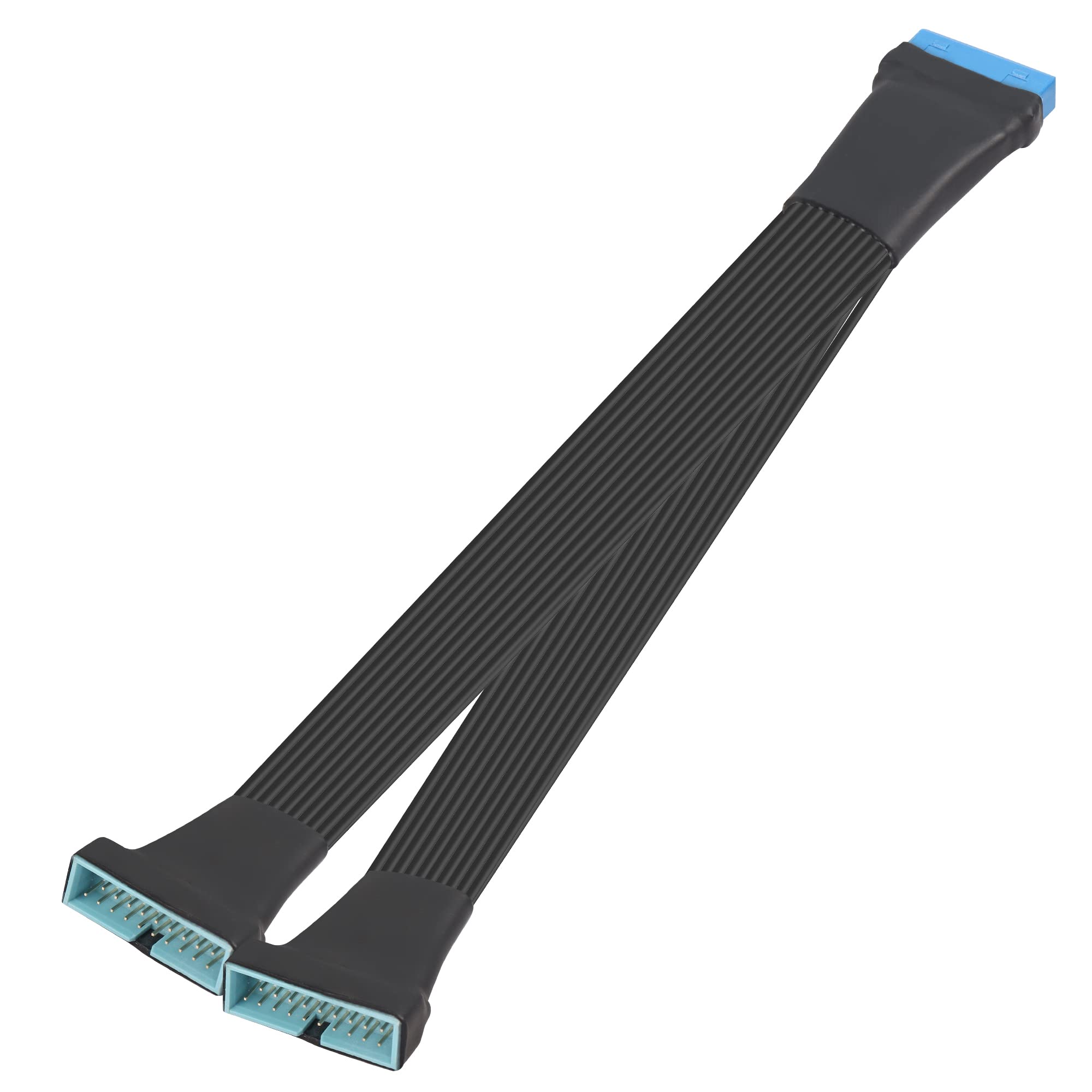 Gintooyun Usb 3.0 Header Extension Cable 1Ft 19/20 Pin 1 To 2 Y Splitter Internal Extension Adapter Diy(30Cm 11.8 Inch)