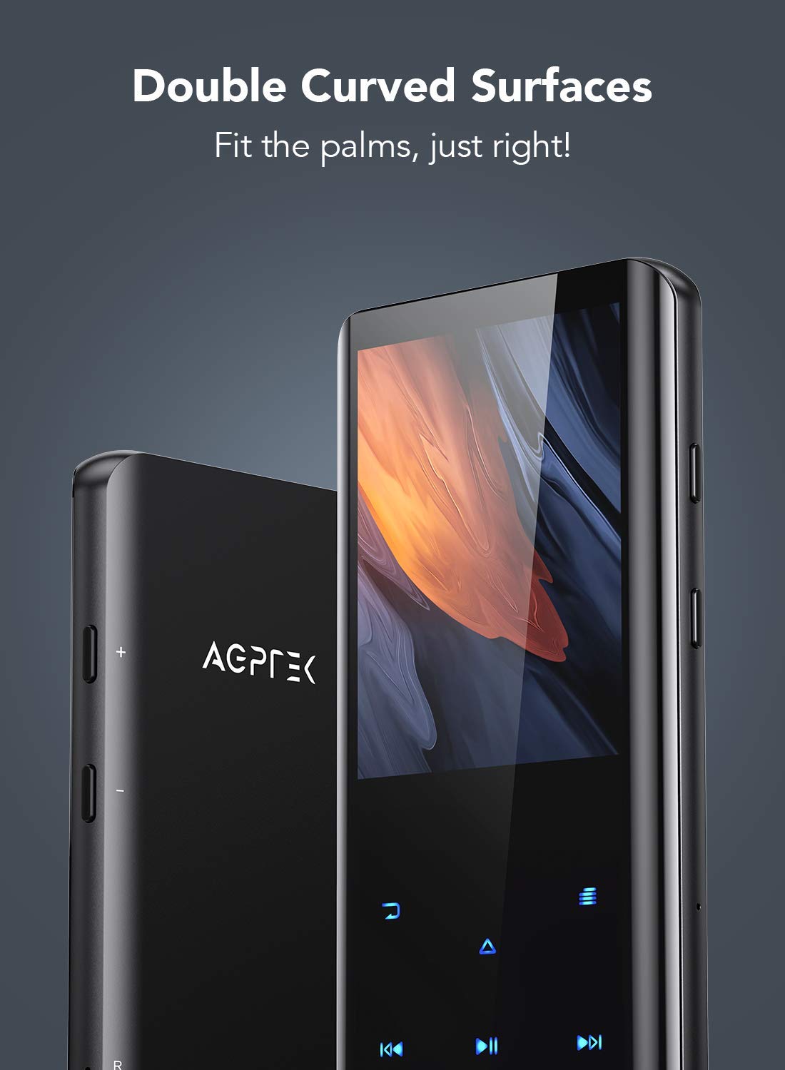 Agptek 32Gb Mp3 Player With Bluetooth 5.3, A19X 2.4'' Curved Screen Portable Music Player With Speaker Lossless Sound With Fm Ra