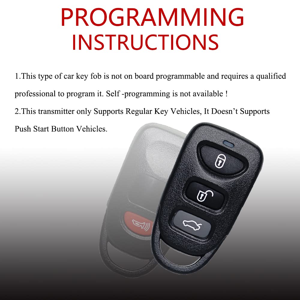 Key Fob Remote Replacement Fits For Hyundai Elantra 2006 2016/Sonata 2007 2015/Kia Optima 2006 2010 Osloka 950T/310T/360T Keyles