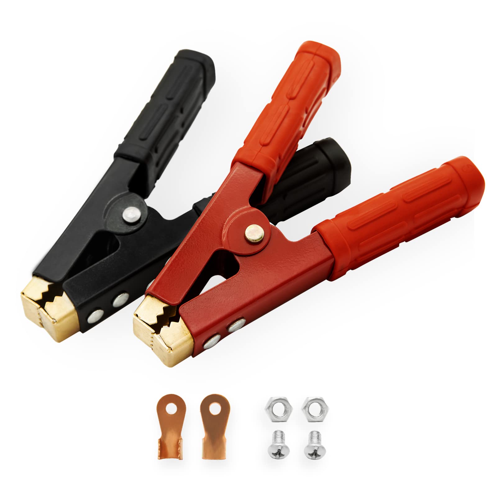 2Pcs Battery Jumper Cable Clamps, Govel Heavy Duty Pure Copper Alligator Clips Jumper Cables Boost Clamp, Car Battery Charger Cl