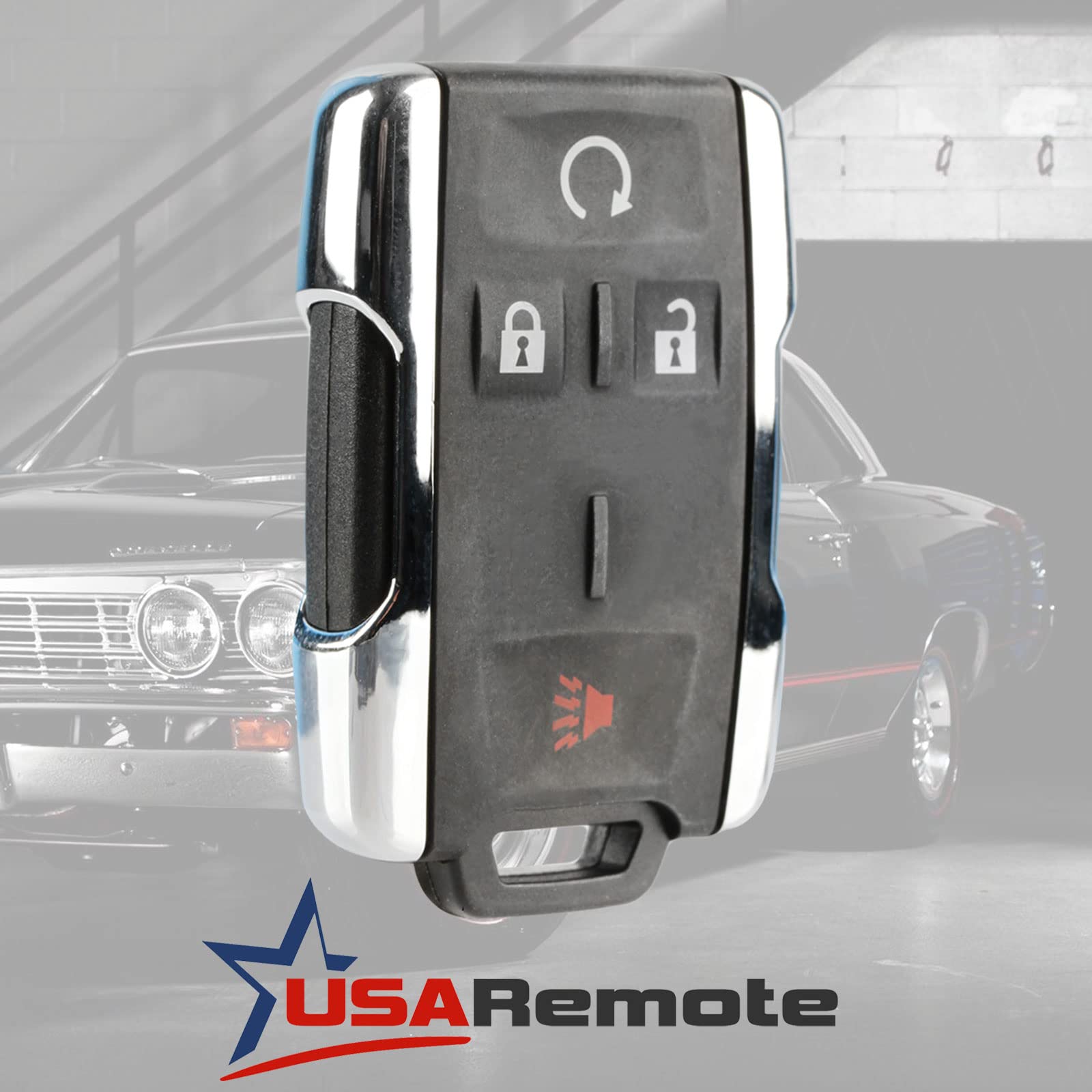 Key Fob Keyless Entry Remote Start Fits Chevy Silverado Colorado/Gmc Sierra Canyon 2014 2015 2016 2017 (M3N 32337100 Chrome)