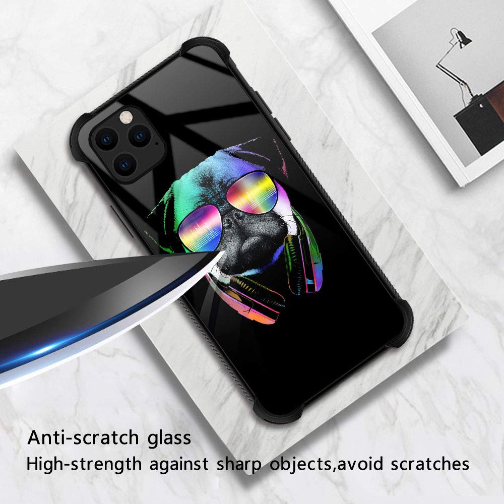 Zhegailian Case Compatible With Iphone 12,Music Dog Case For Iphone 12 Pro For Boys Men,Pattern Design Anti Scratch Organic Glas