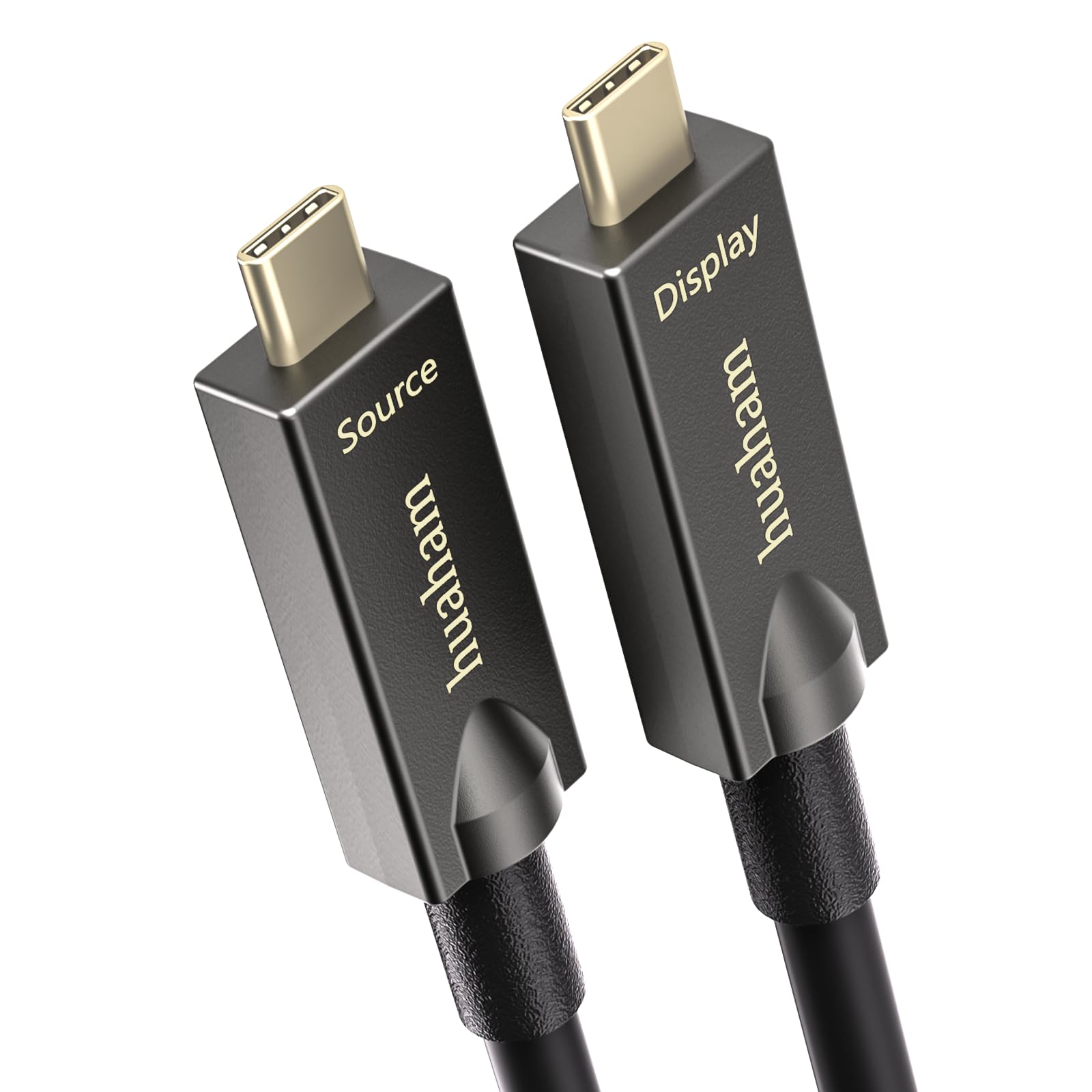 Huaham Full Featured Usb C To C Fiber Optic Cable 50Ft, 10Gbps&Pd 60W Charging Usb 3.1 Type C Cable, Support 2 Lane Dp1.4 And 4K@30Hz Video Output For Webcam, Video Conference, Vr, Tv, Laptop