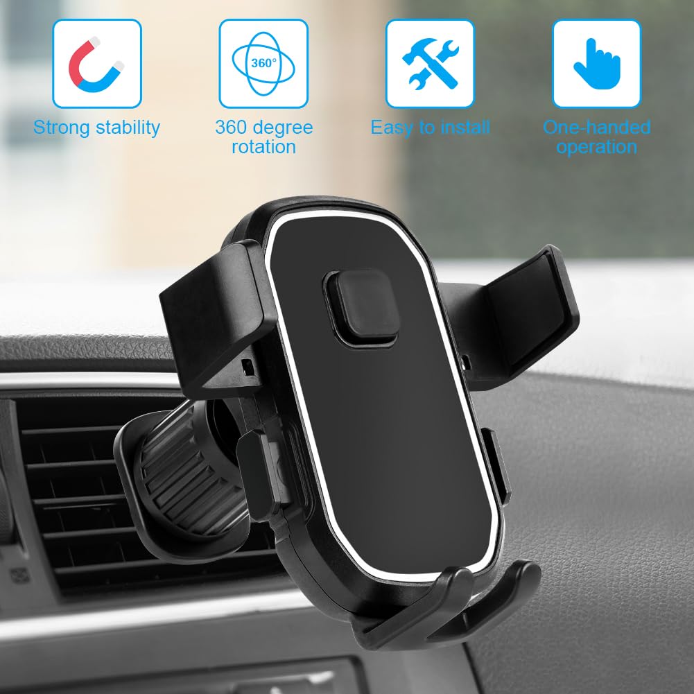 Axfee Phone Mount For Car Vent, Phone Holder For Car, Phone Holder Upgrade Clip Never Fall, Phone Stand For Car, Air Vent Clip C