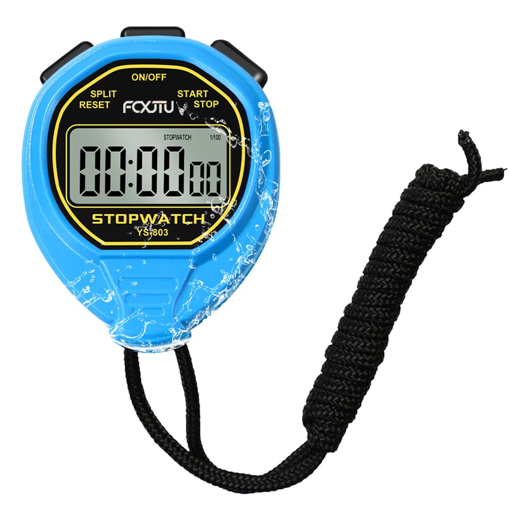 Fcxjtu Digital Simple Waterproof Stopwatch, No Bells, No Alarm, Simple Basic Operation, Silent, Large Display, On/Off, Pure Stop