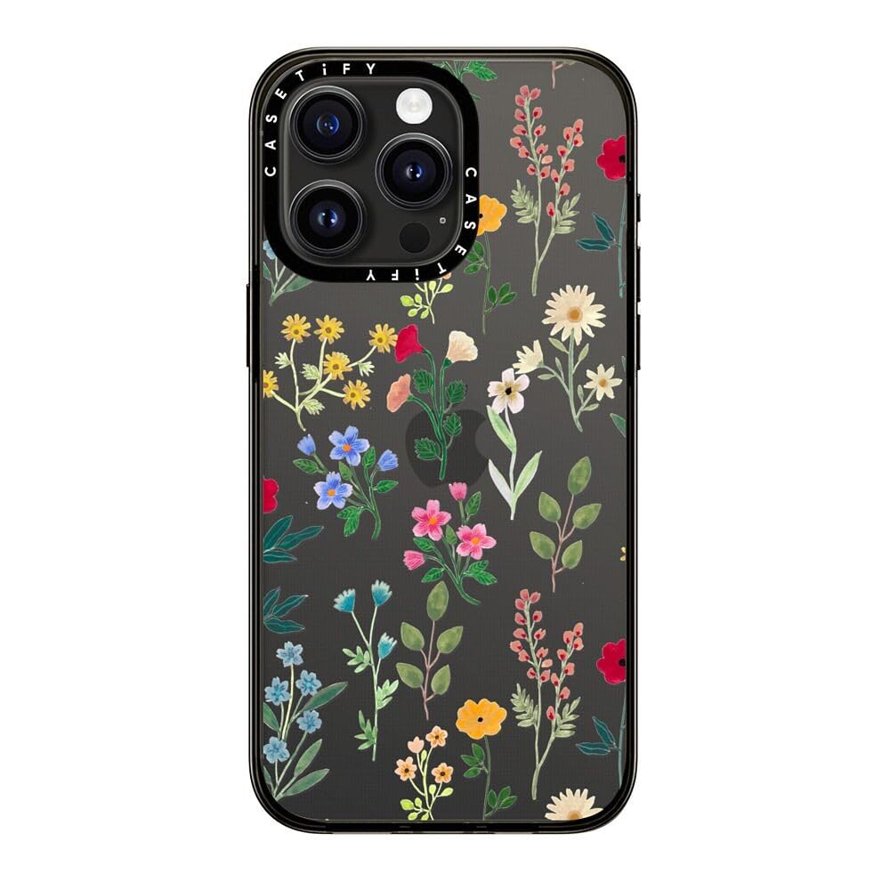 Casetify Compact Case For Iphone 15 Pro Max [2X Military Grade Drop Tested / 4Ft Drop Protection]   Spring Botanicals 2   Clear