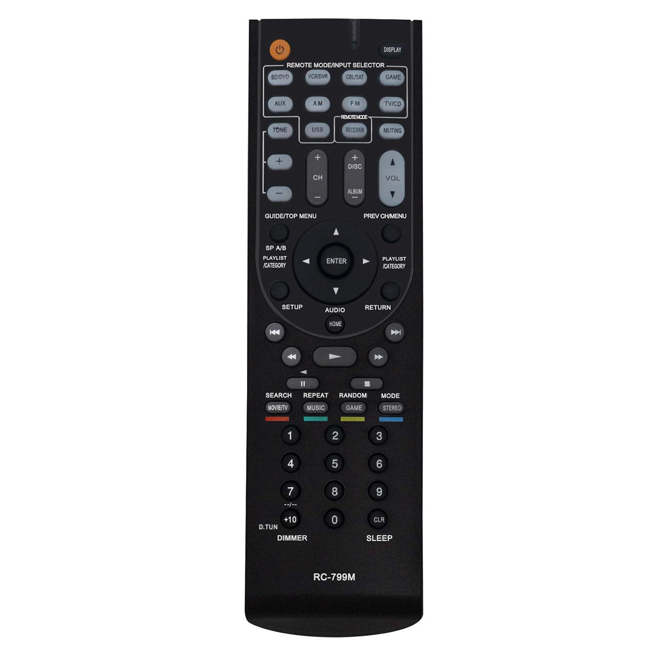 RC-799M RC799M Replace Remote Control fit for Onkyo AV Receiver Audio Video HT-R391 HT-RC430 HT-R548 HT-R558 HT-R558B HT-R590 HT