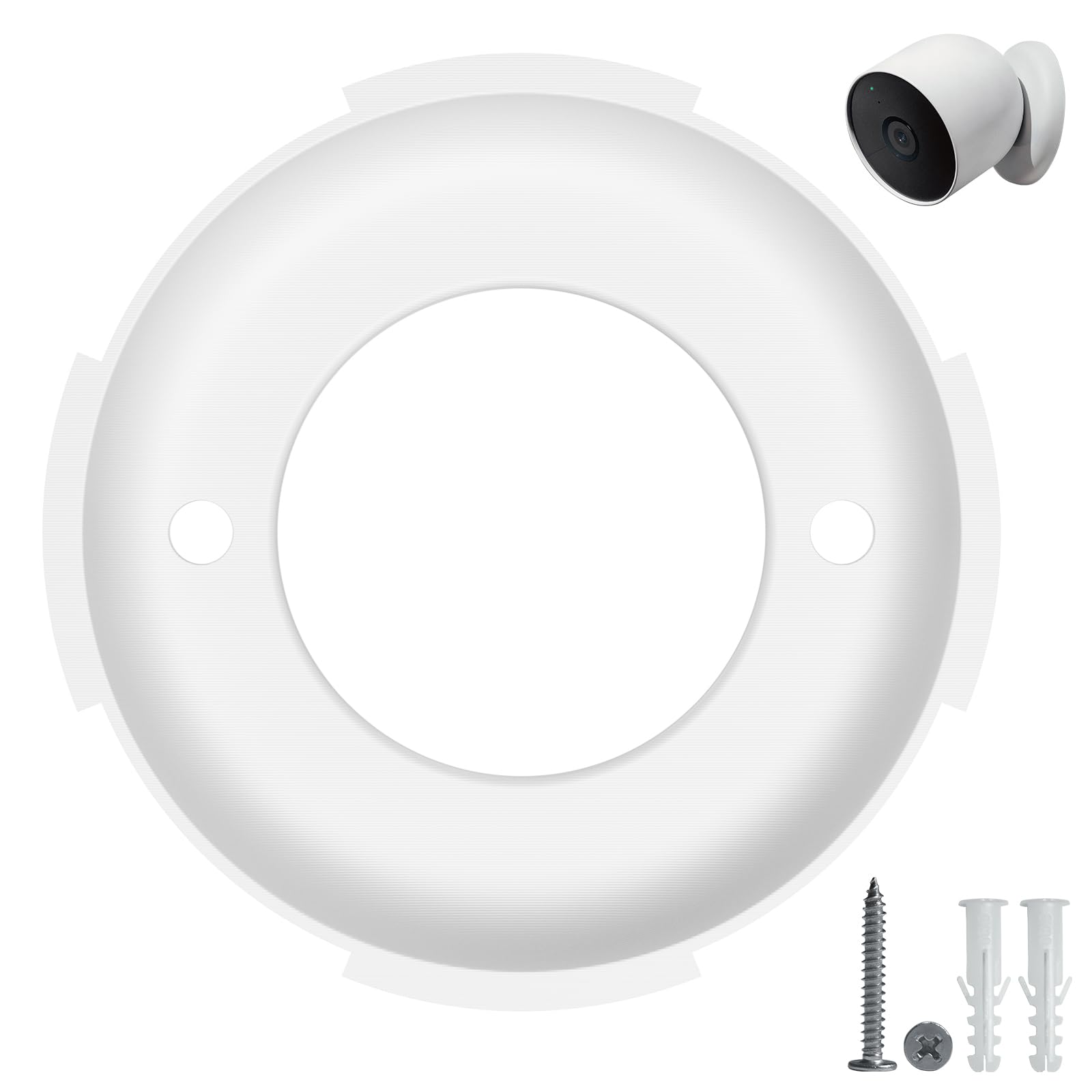 Wall Mounting Plate Replacement For Google Nest Cam Battery (Outdoor Or Indoor), Replacement Part For Locking Collar / Wall Anch