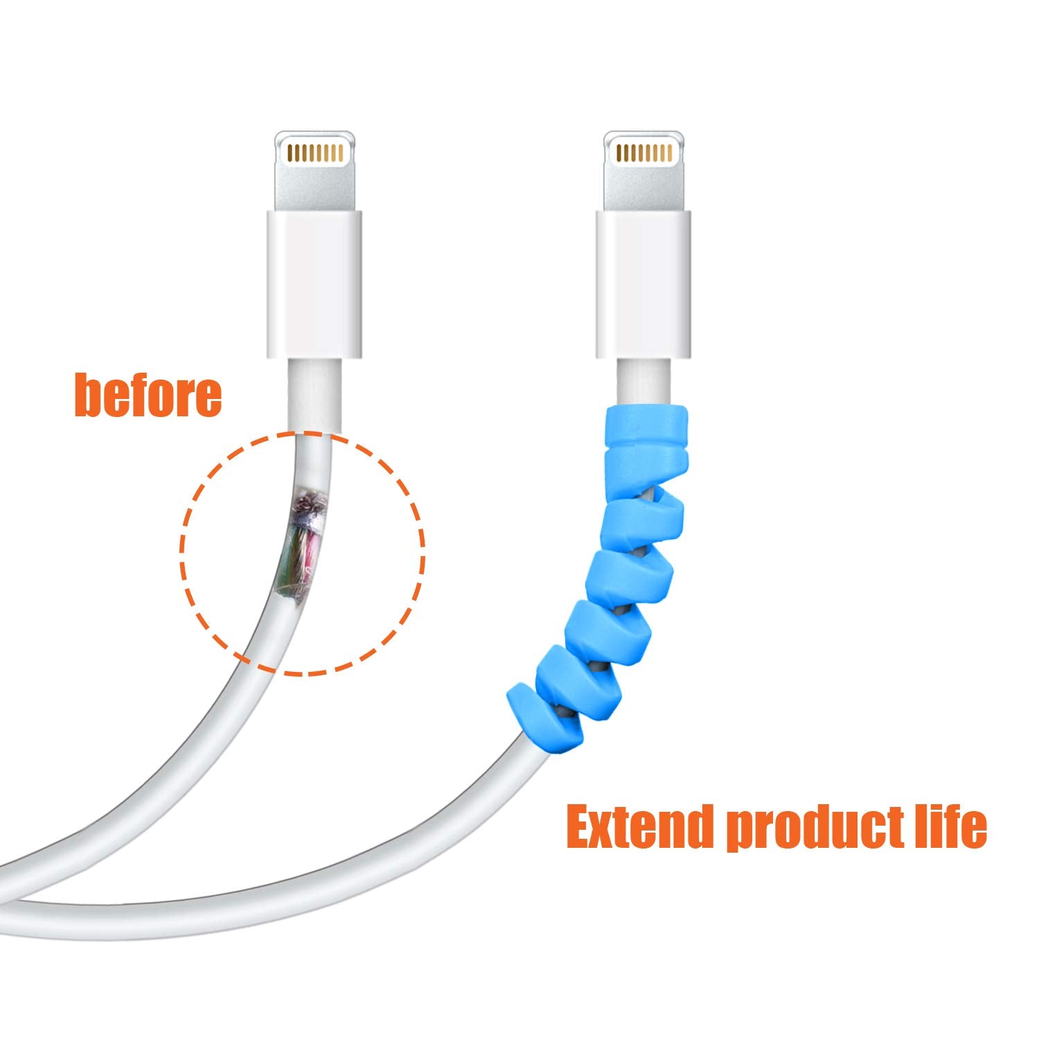 Jetec 12 Pieces Highly Flexible Silicone Micro Usb Protector, Mouse Cable Protector, Suit For All Cell Phones, Computers And Cha