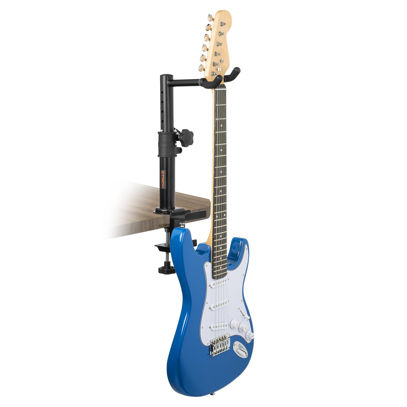 Strich Guitar Desk Stand With Desk Clamp, Heavy Duty Metal Guitar Desk Mount Adjustable Height For Acoustic, Electric Guitar, Ba