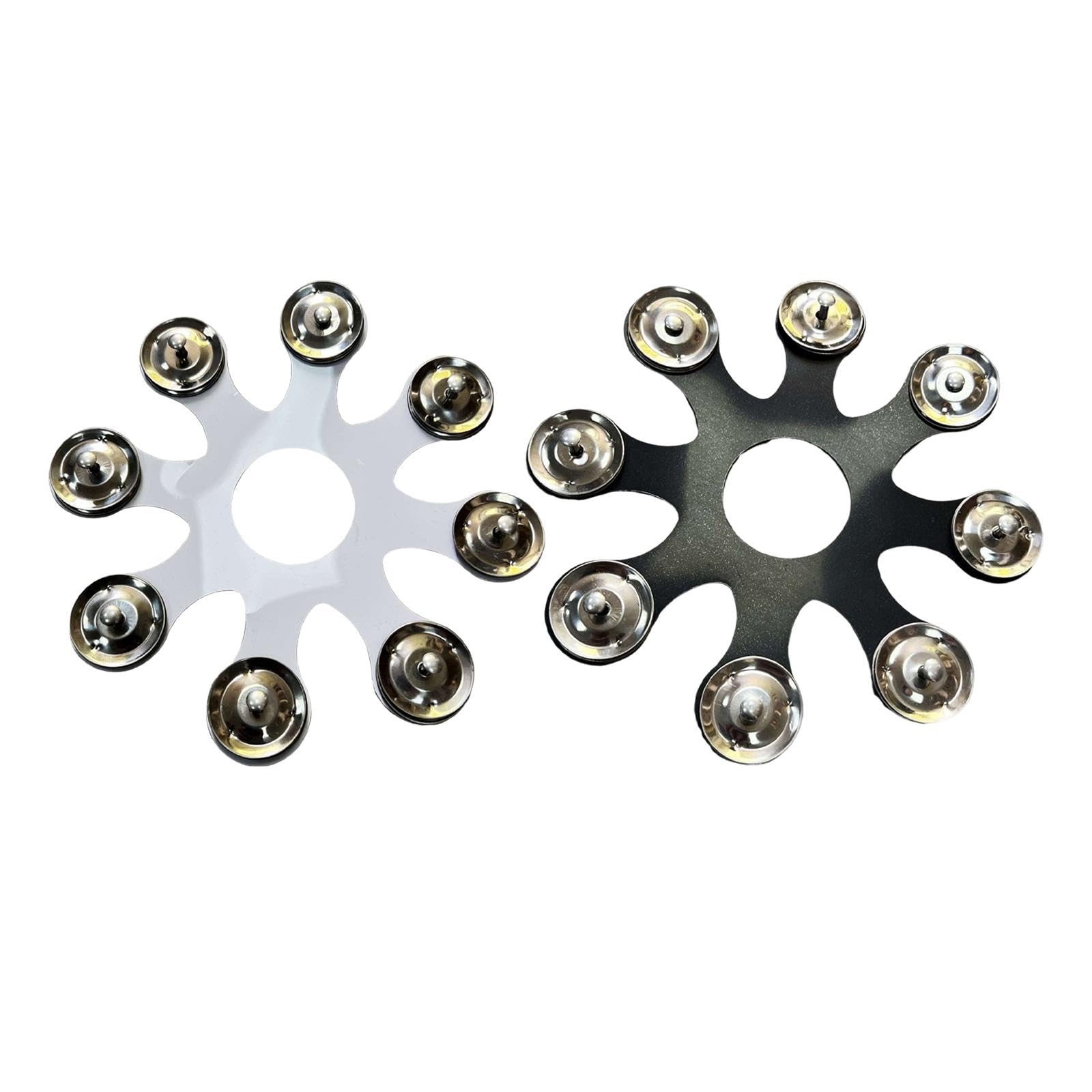 LICHTS Hi Hat Tambourine High Performance Drum Hi Hat Bells for Crashes Stacks Rides White
