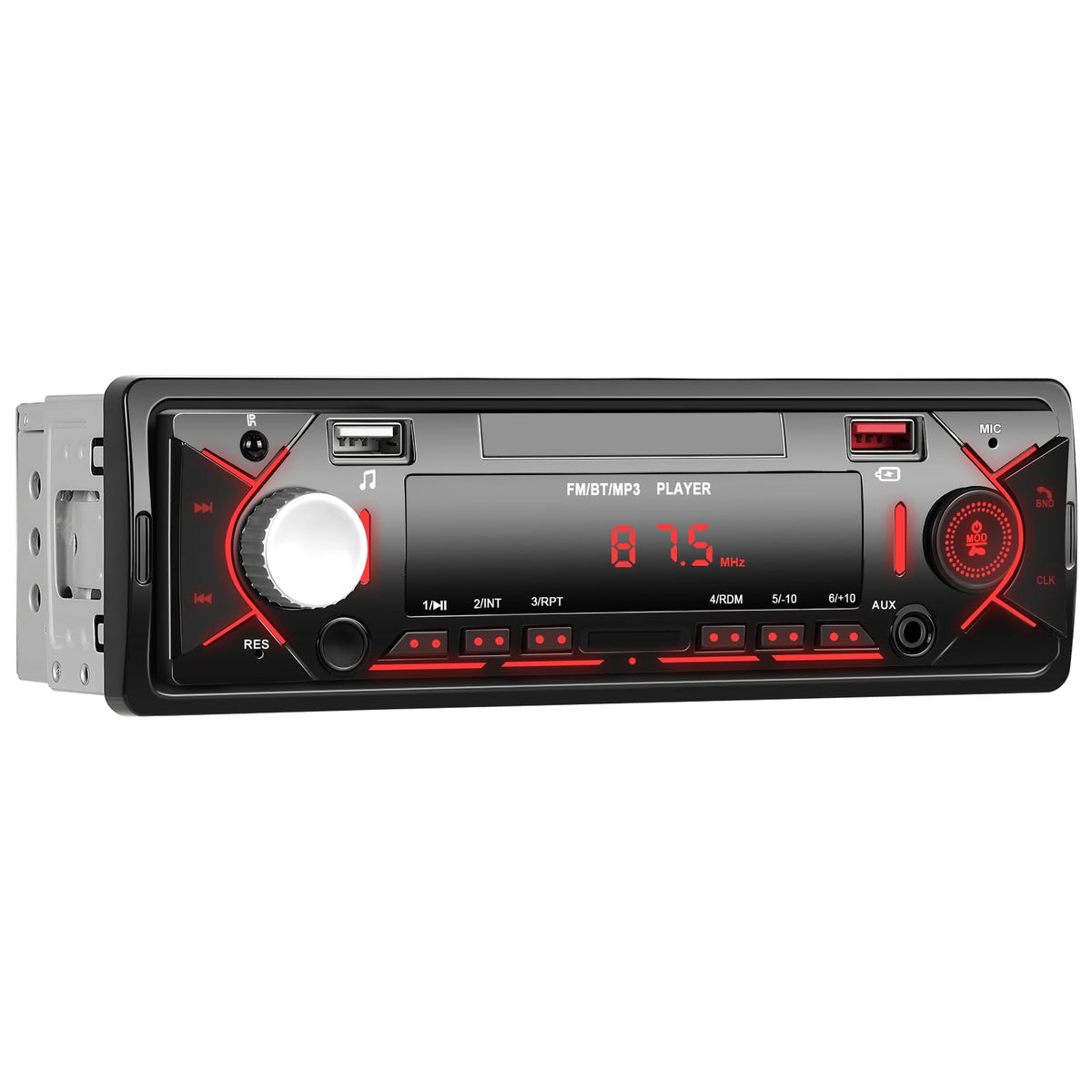 Single Din Car Stereo Bluetooth 5.0 Audio Fm Receiver Digital Music Radio Mp3 Player Support Aux Input Usb Playback & Charging