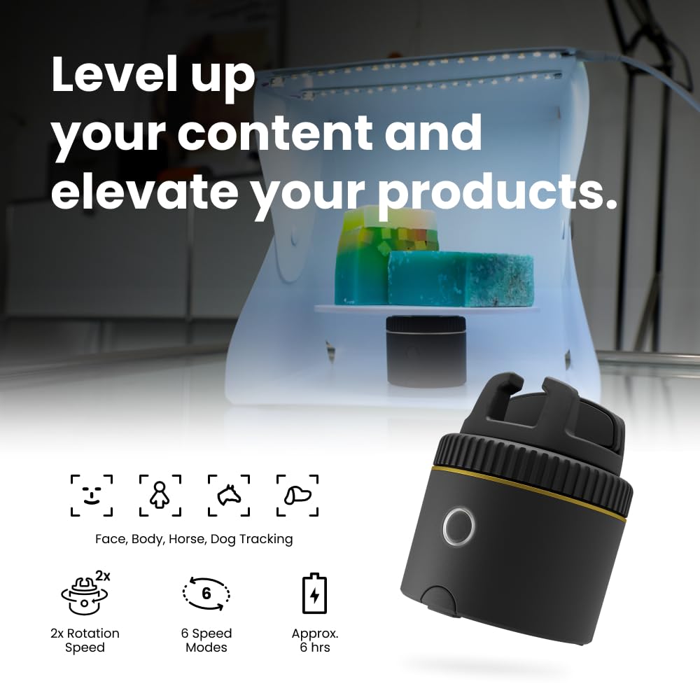 Pivo Pod Gold E-Commerce Edition - Auto Tracking Smartphone Holder & Tripod Mount For Content Creators And Online Sellers With 3