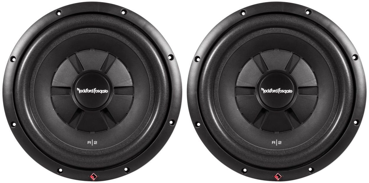 Rockford Fosgate R2Sd4 12 12'' 1000W 4 Ohm Shallow/Slim Car Subwoofer Sub Pair With Mica Injected Polypropylene Cone And Integra